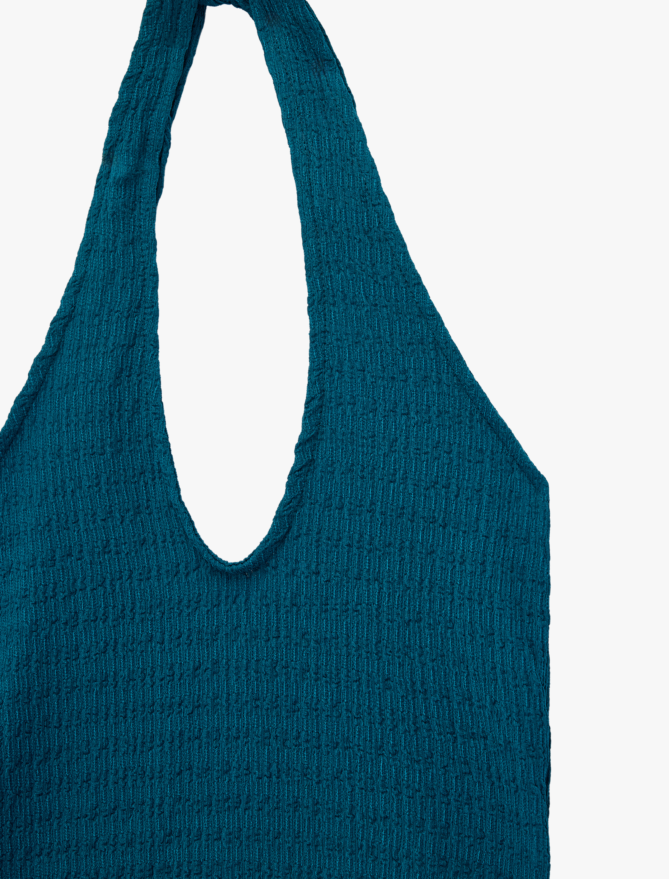   Bürümcük Kumaş Slim Fit Boyundan Bağlamalı Sırt Dekolteli Halter Yaka Bluz
