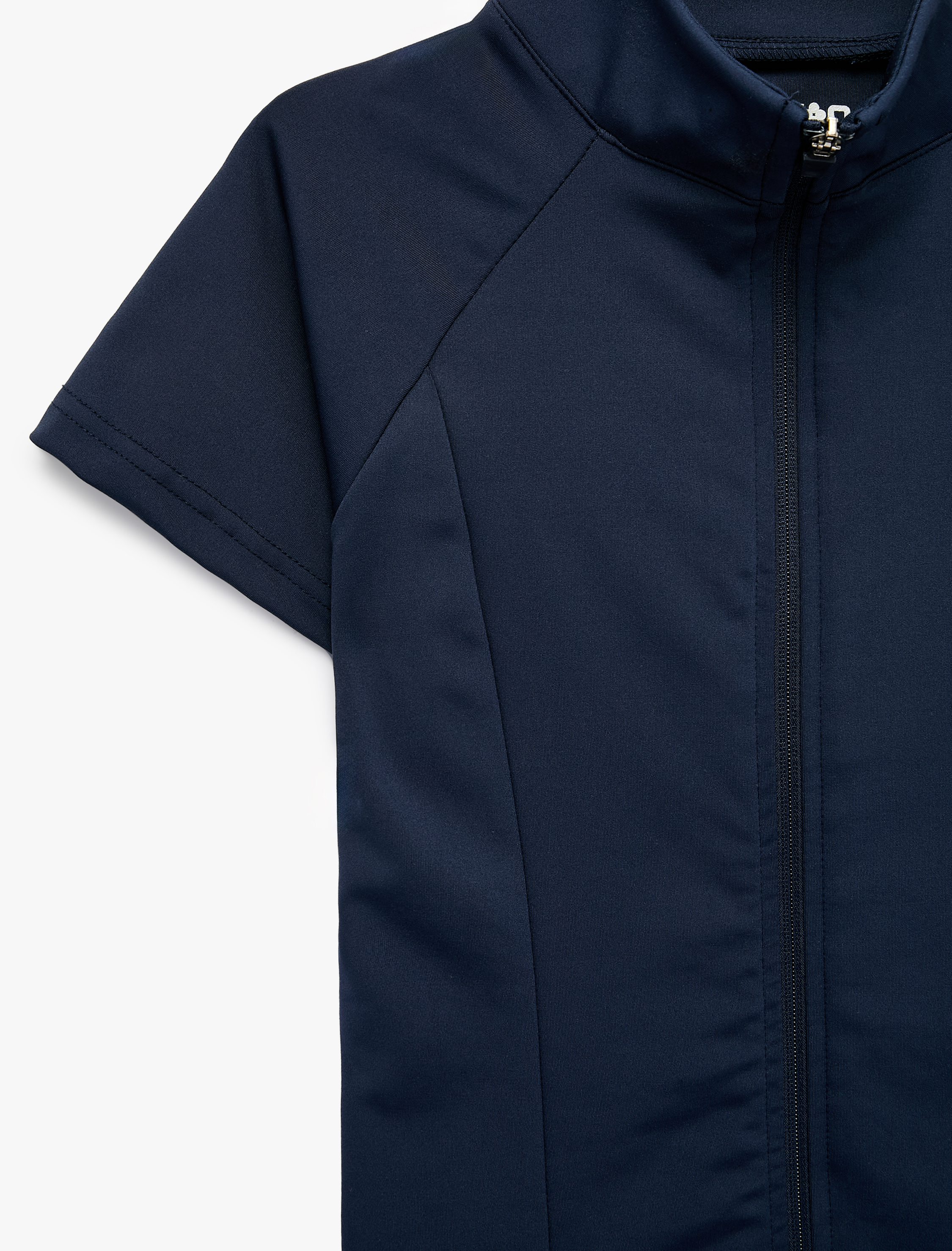   Slim Fit Kolsuz Dik Yaka Fermuarlı Spor Tişört