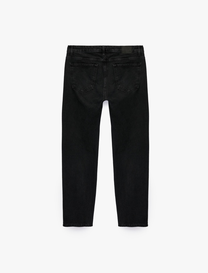  Pamuklu Normal Bel Cepli Vintage Straight Fit Jean Pantolon