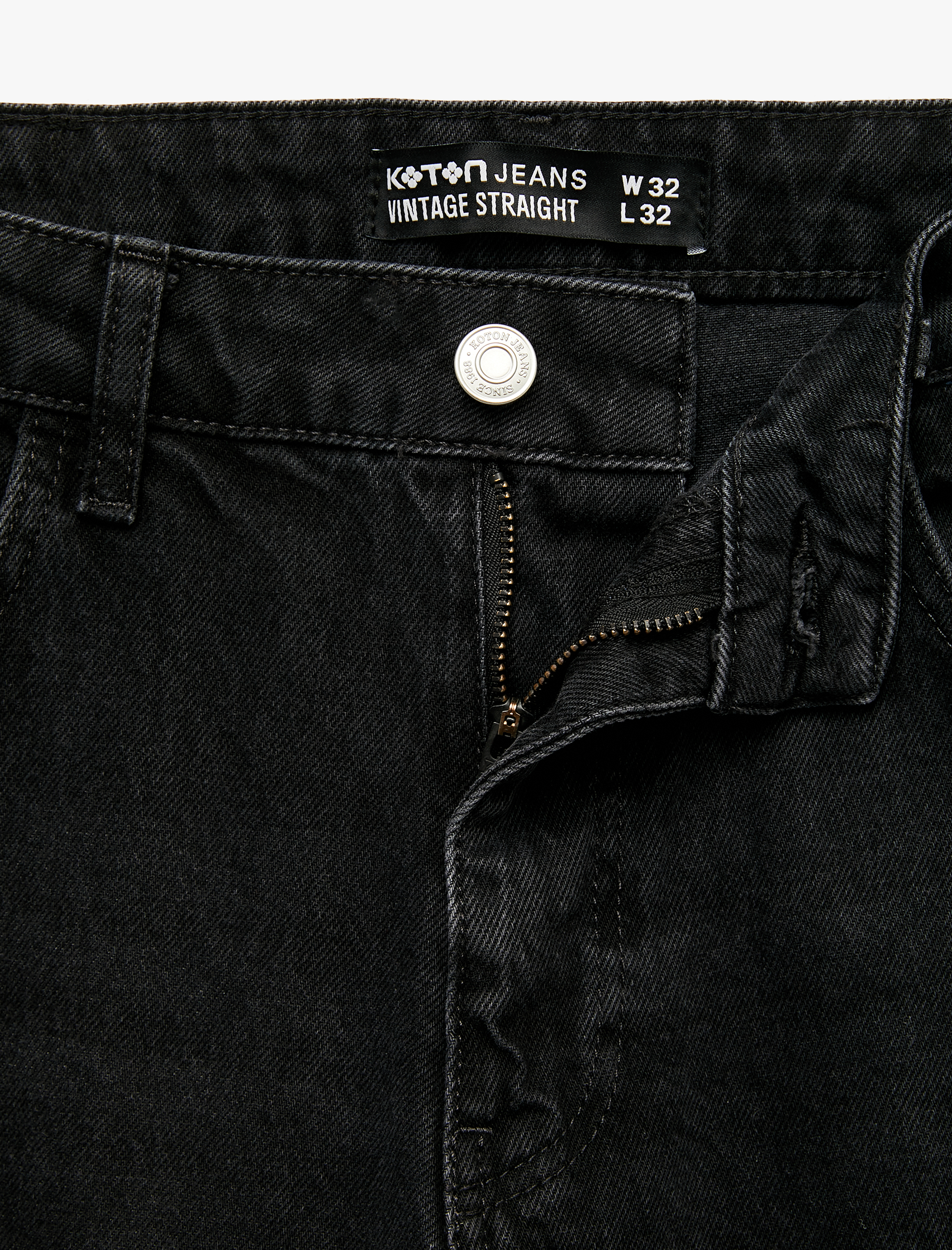   Pamuklu Normal Bel Cepli Vintage Straight Fit Jean Pantolon