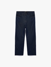 Pamuklu Cepli Bol Rahat Kalıp Baggy Jean Pantolon