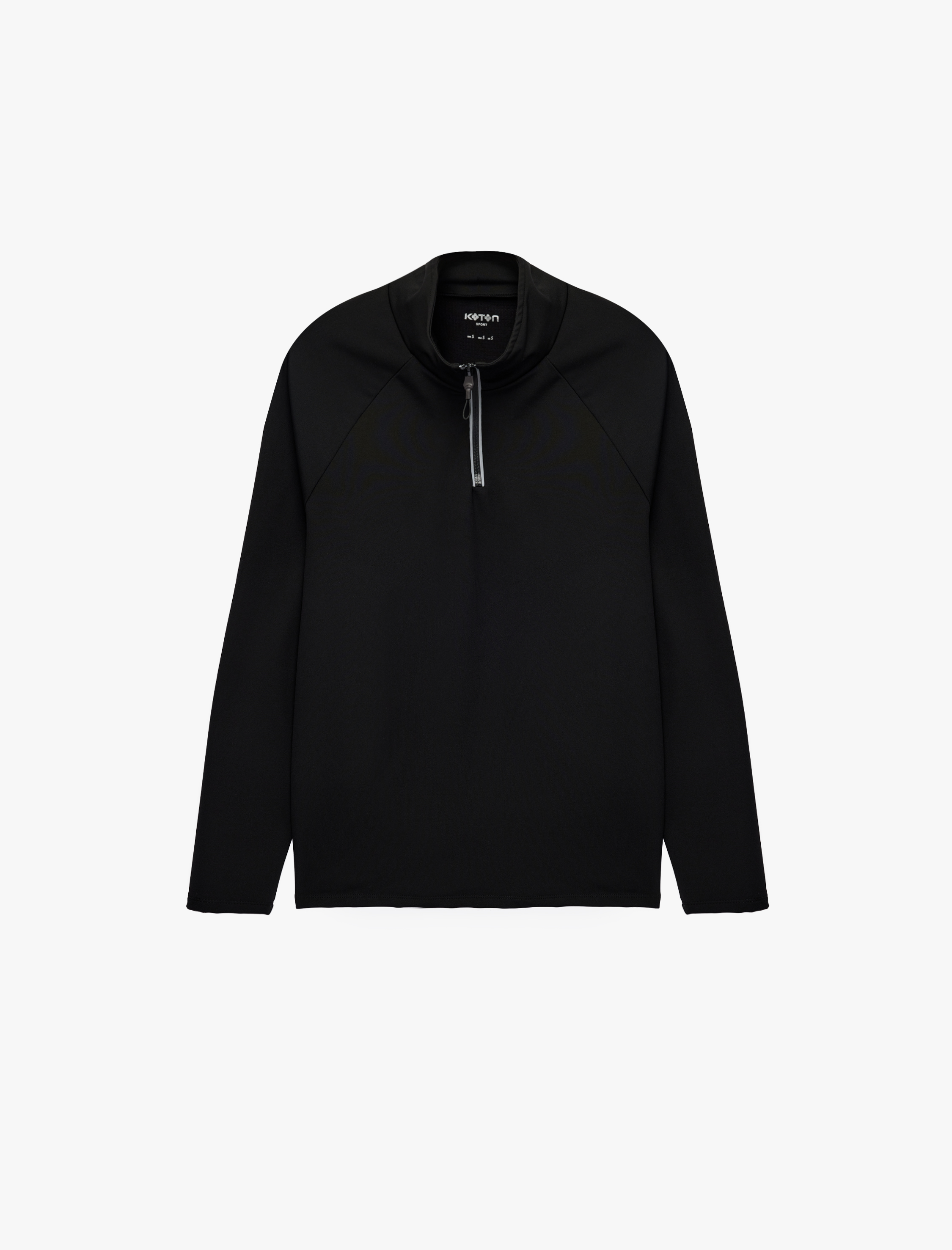   Dik Yaka Uzun Kollu Yarım Fermuarlı Spor Sweatshirt