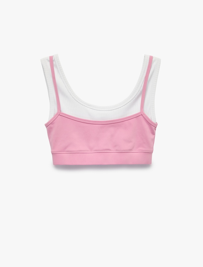  Katmanlı Slim Fit Askılı Kaplı Sporcu Sütyeni