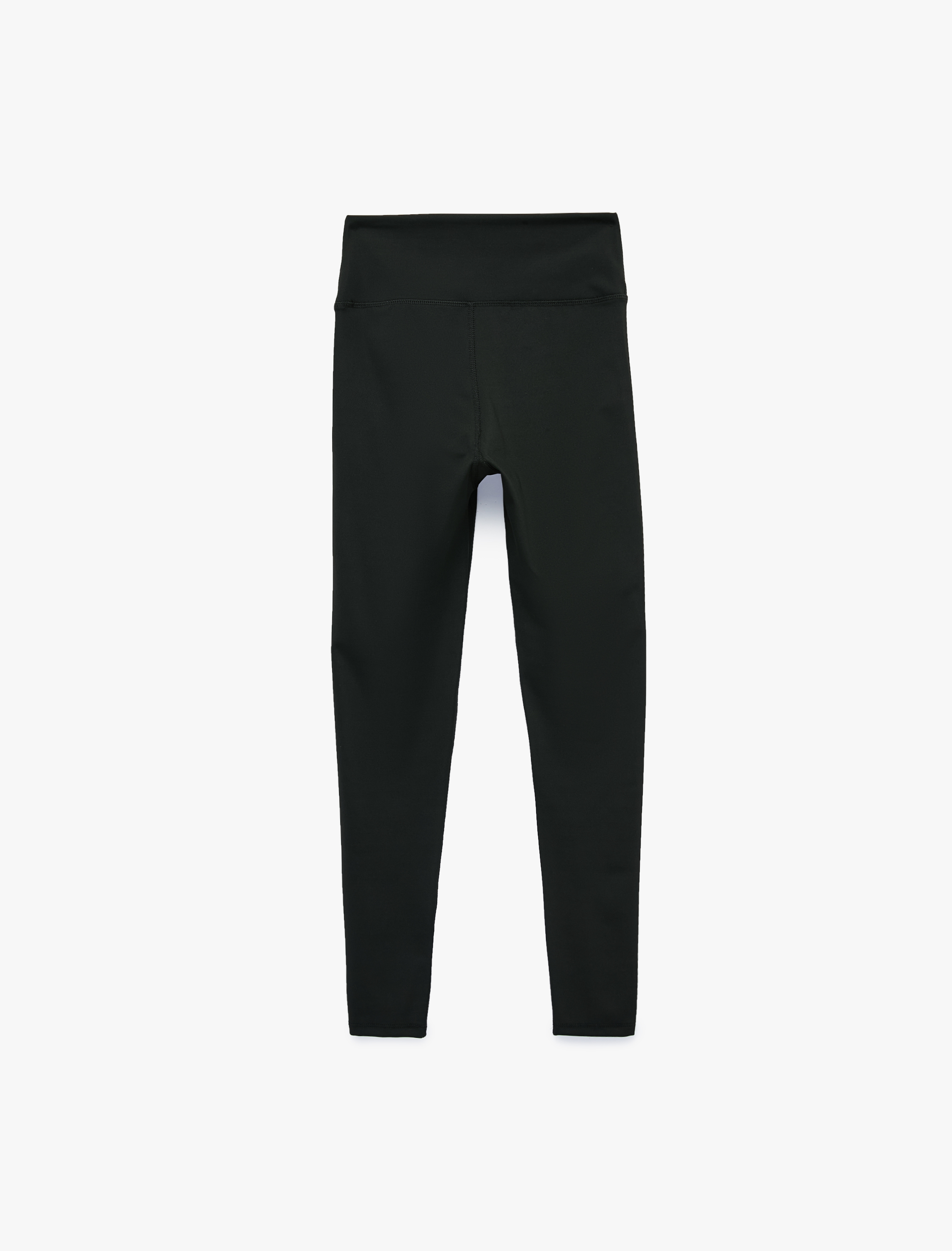   Slim Fit Yüksek Bel İnterlok Kumaş Spor Tayt