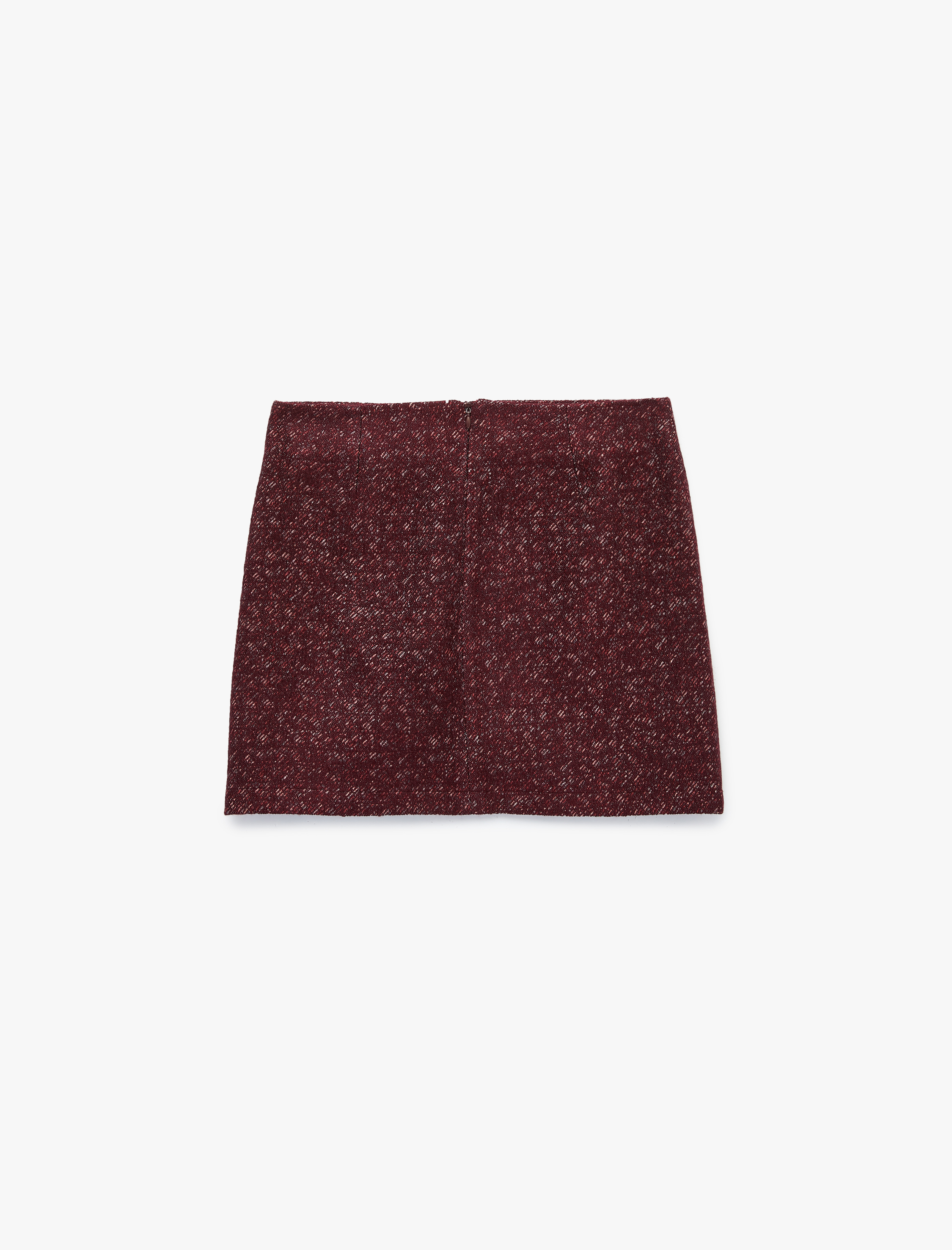   A Kesim Slim Fit Parıltılı Mini Tüvit Etek