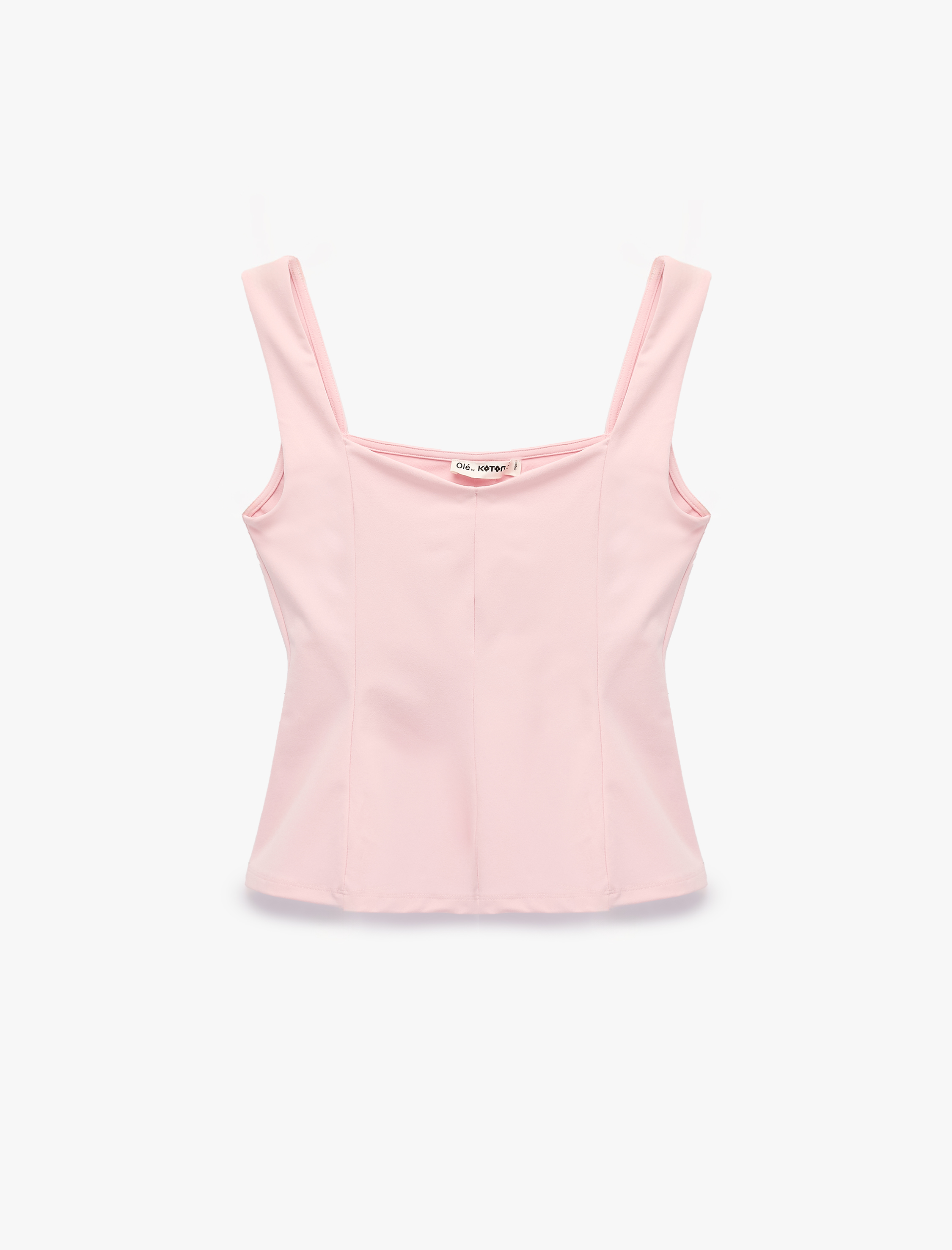  U Yaka Slim Fit Peplum Kolsuz Bluz