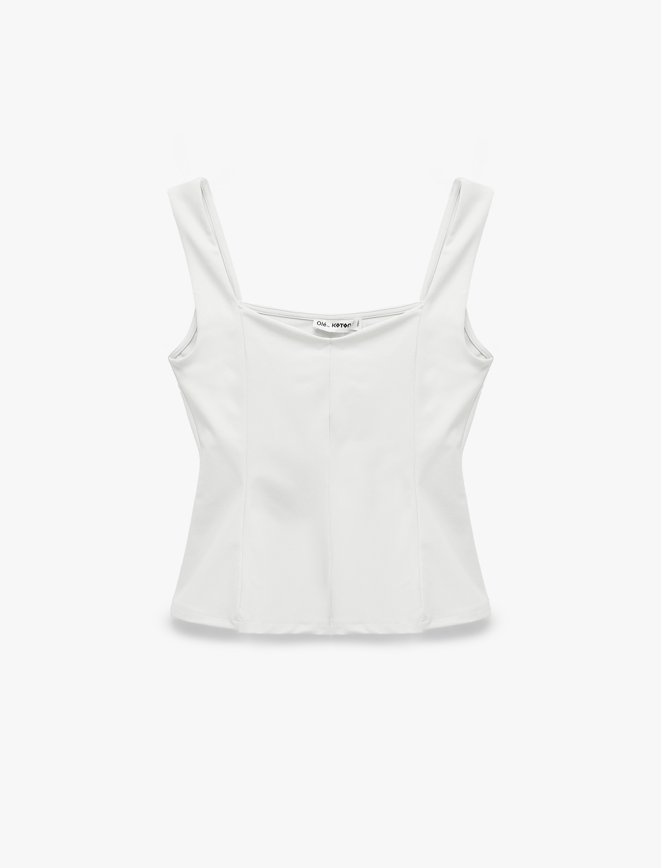   U Yaka Slim Fit Peplum Kolsuz Bluz