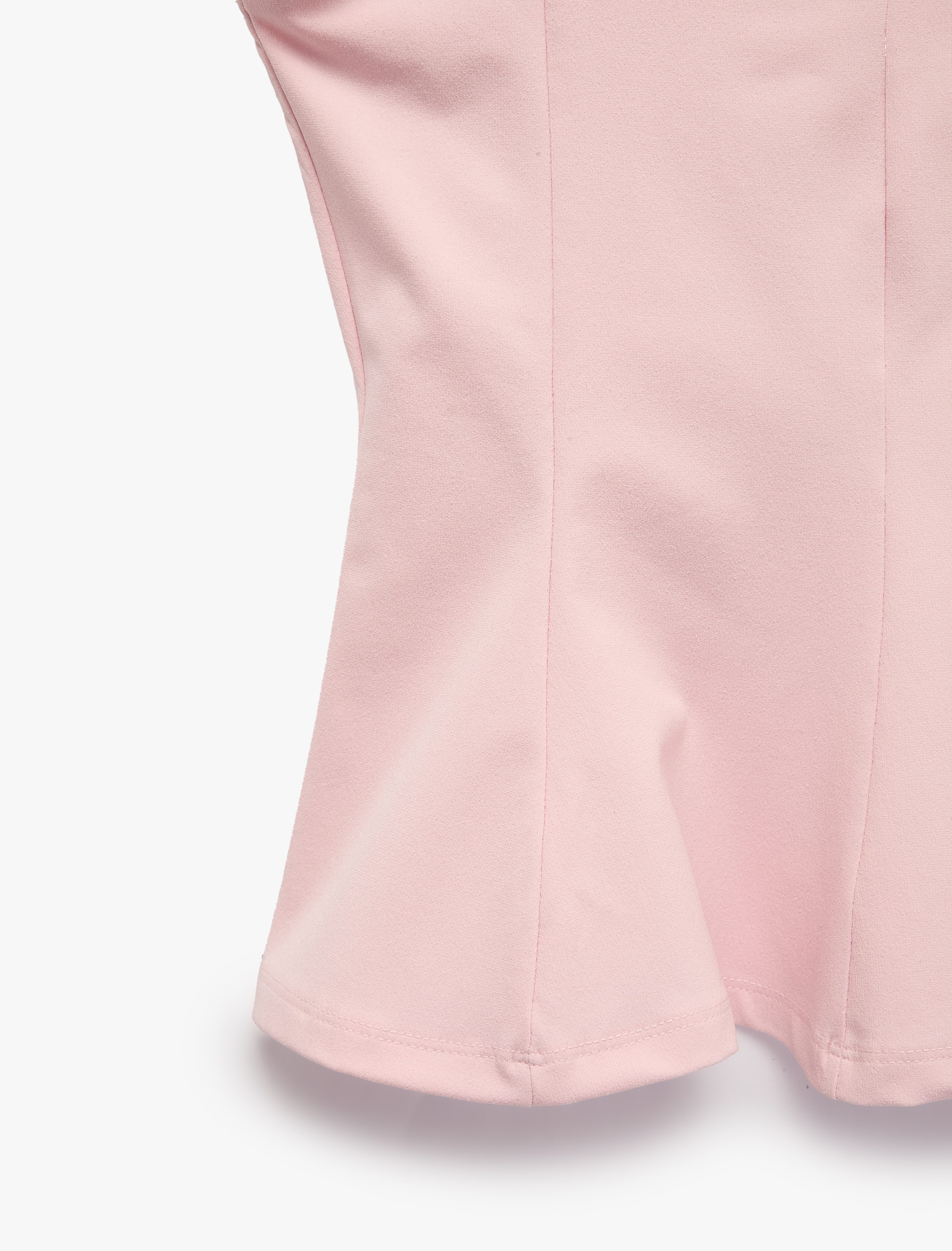  U Yaka Slim Fit Peplum Kolsuz Bluz