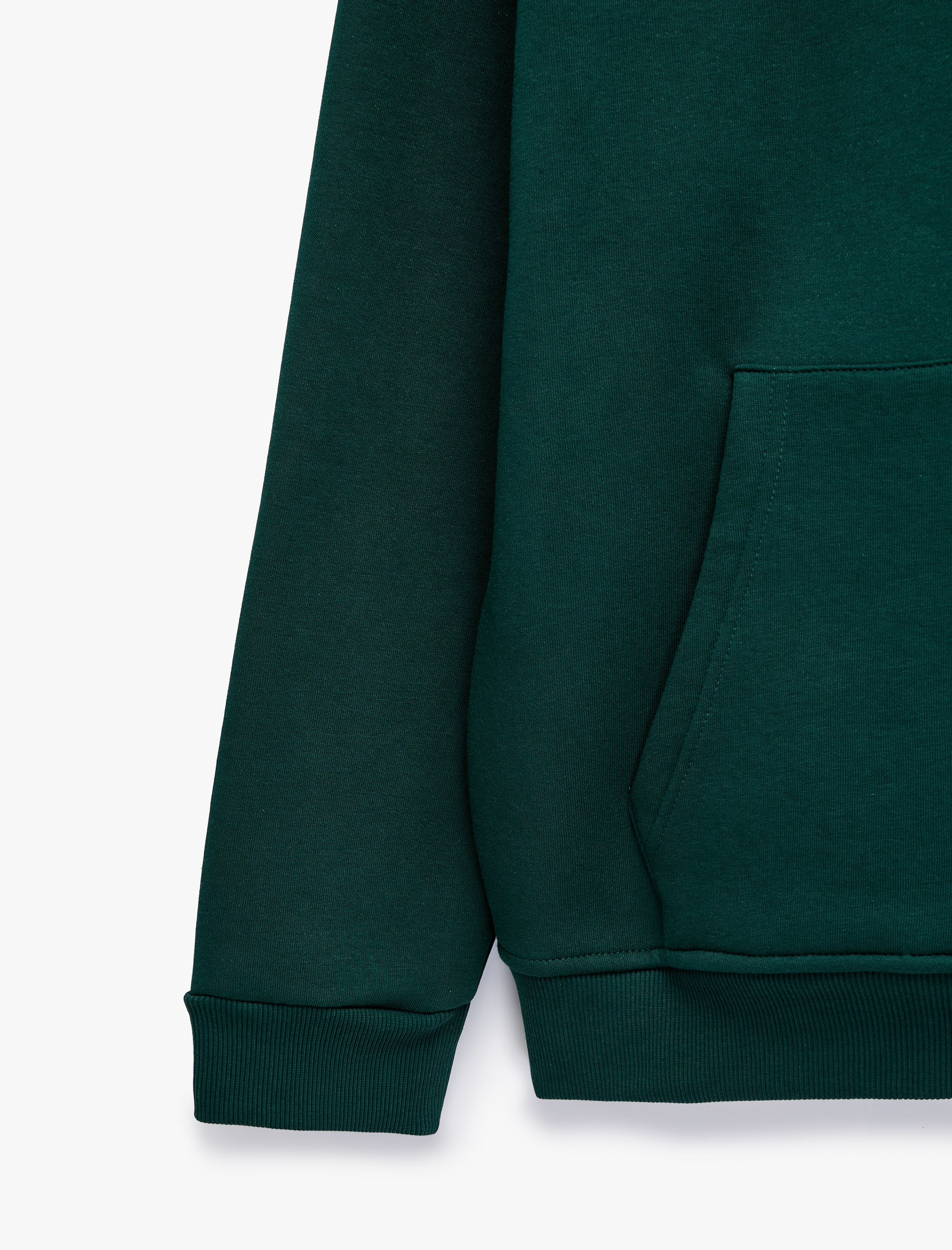   Uzun Kollu Şardonlu Cepli Oversize Kapüşonlu Sweatshirt