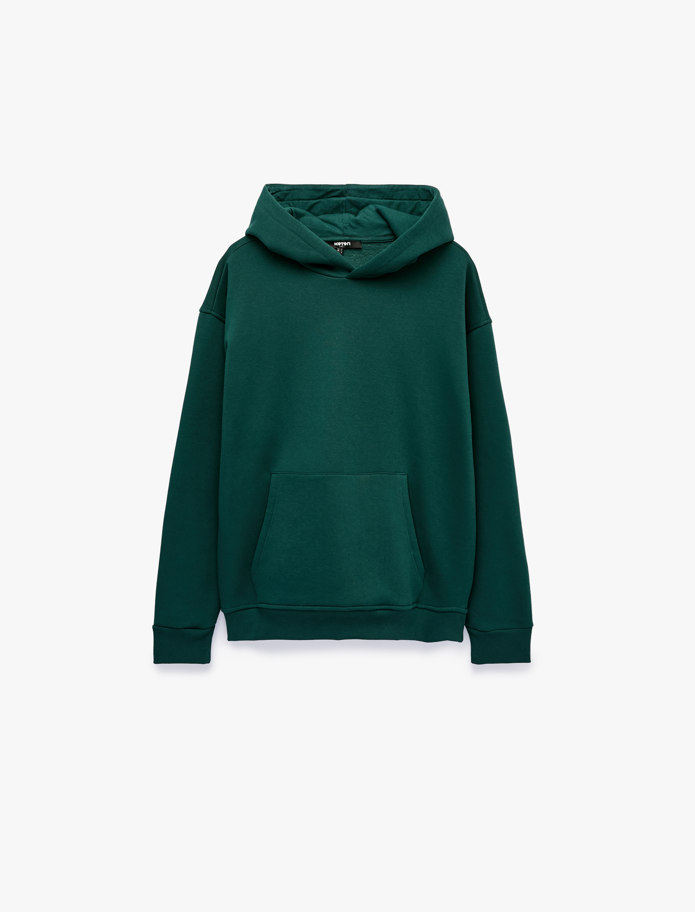   Uzun Kollu Şardonlu Cepli Oversize Kapüşonlu Sweatshirt