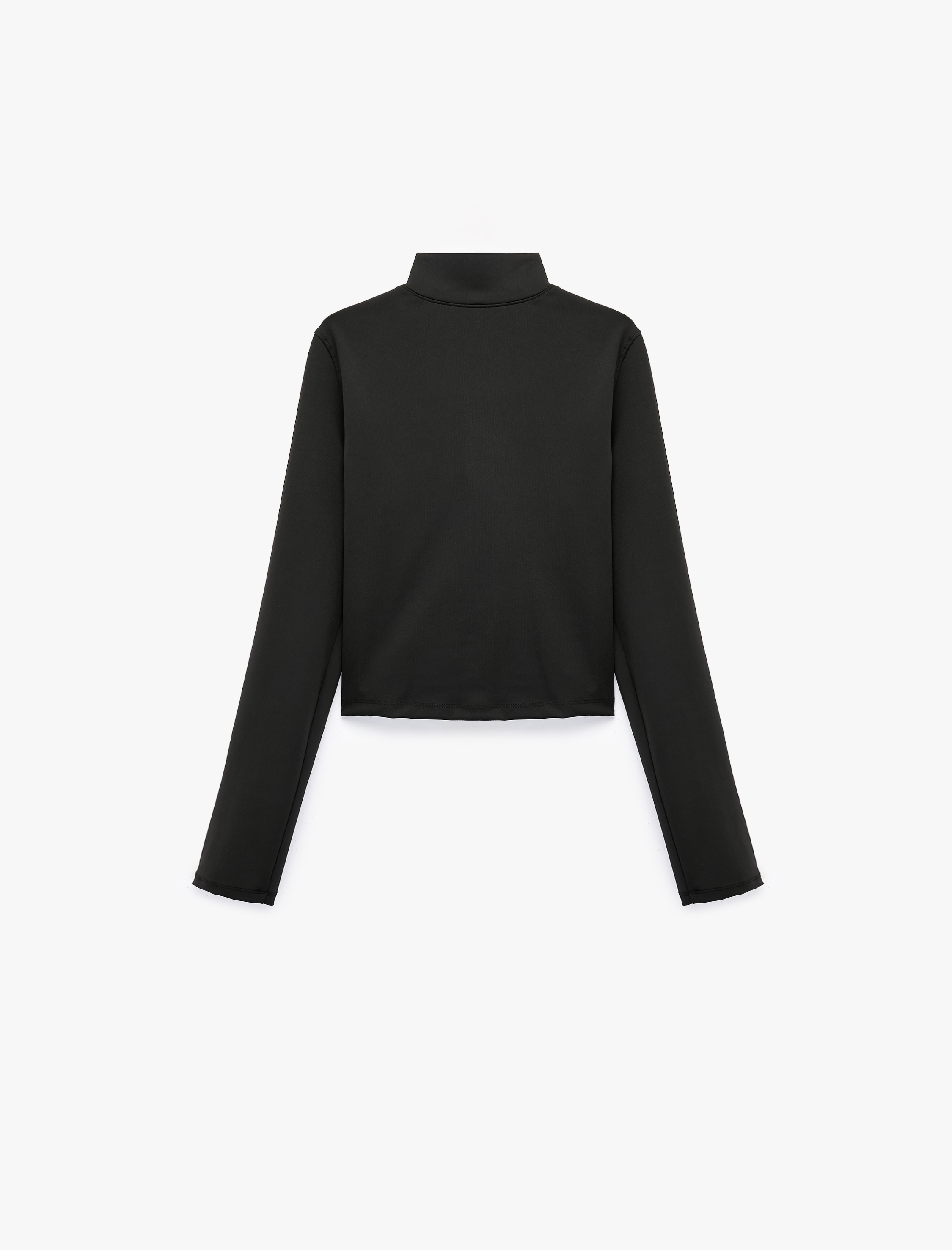   Slim Fit Fermuarlı Dik Yaka Uzun Kollu Baskılı Spor Sweatshirt