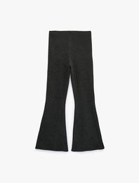Standart Bel Slim Fit Geniş İspanyol Paça Pantolon