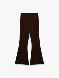 Standart Bel Slim Fit Geniş İspanyol Paça Pantolon