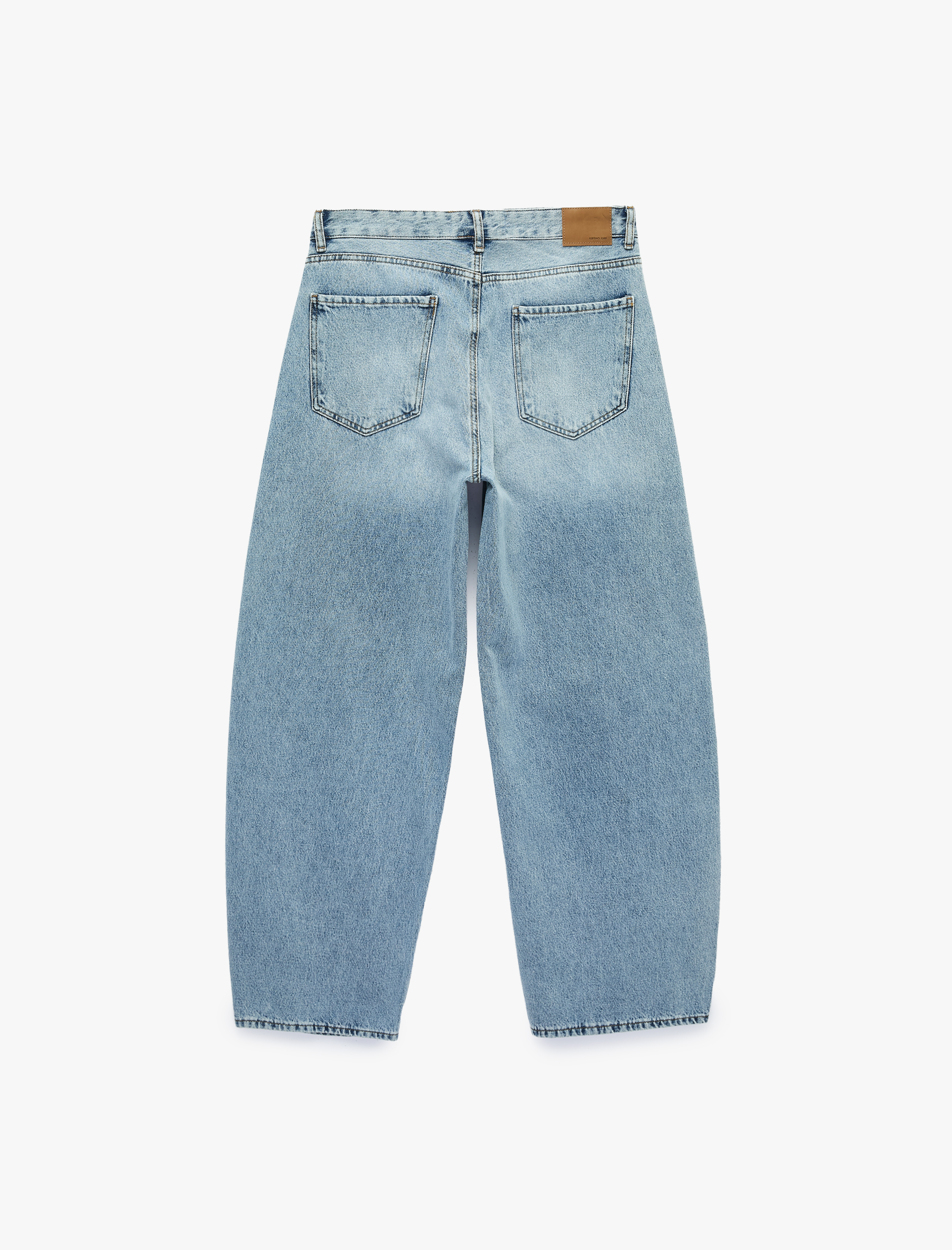   Normal Bel Pamuklu Oversize Bol Barrel Fit Jean Pantolon