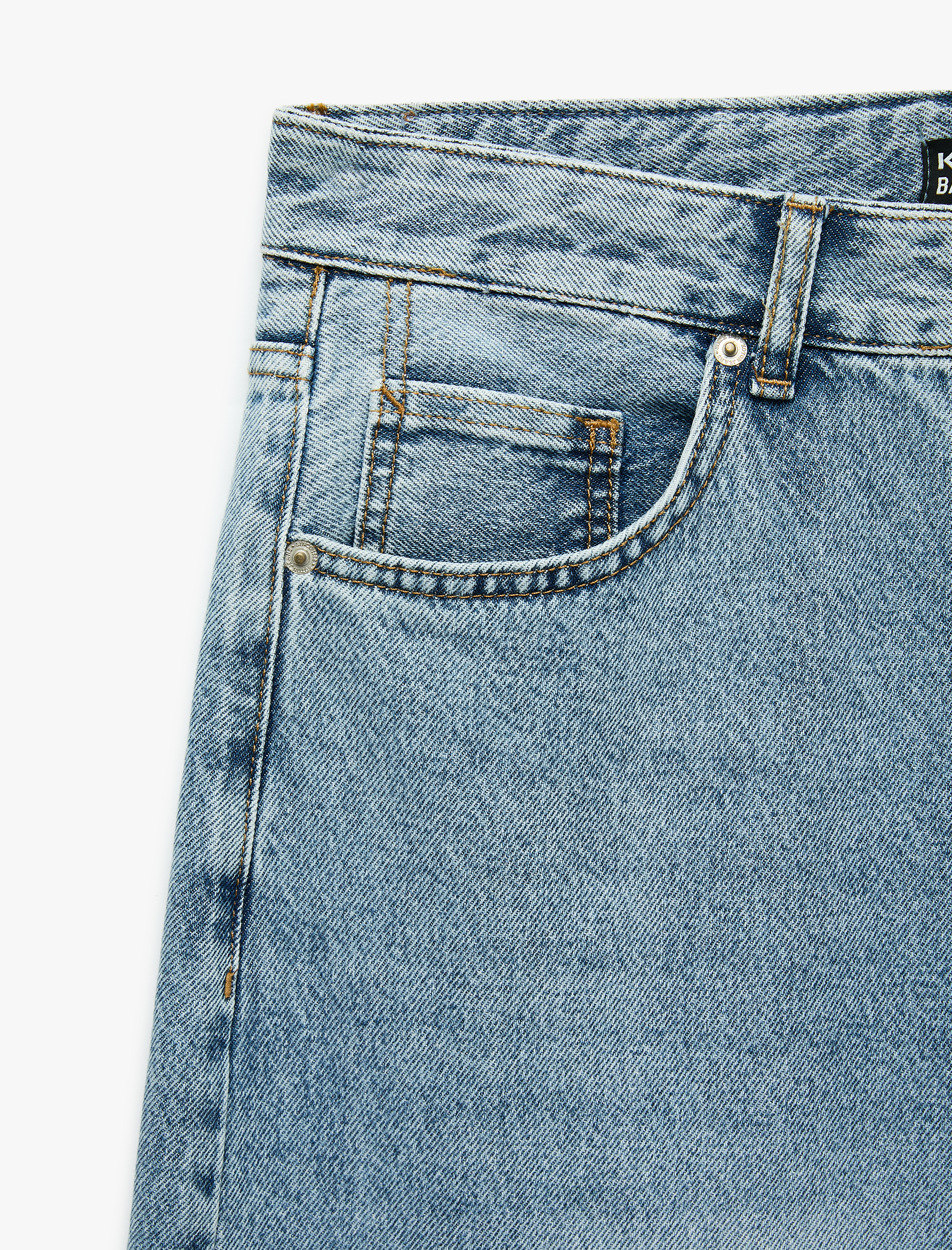   Normal Bel Pamuklu Oversize Bol Barrel Fit Jean Pantolon