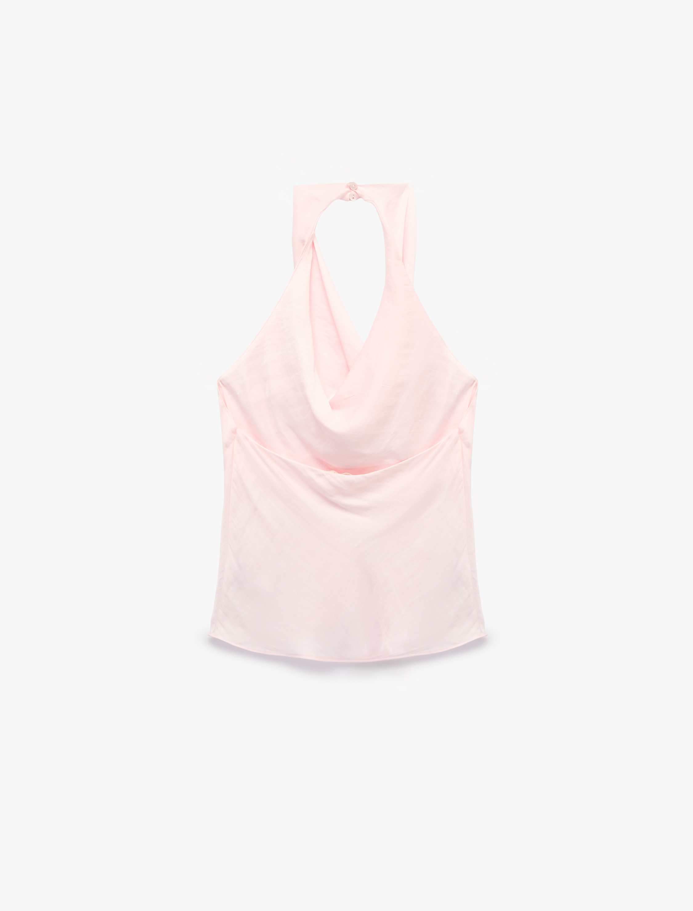   Degaje Halter Yaka Saten Bluz