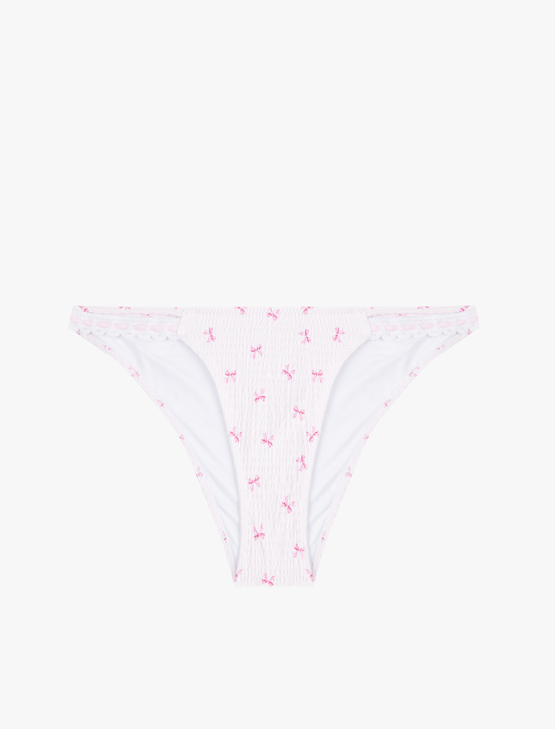   Koton X Sibil Çetinkaya - Kroşe Detaylı Fiyonk Baskılı Dokulu Bikini Altı