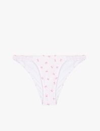 Koton X Sibil Çetinkaya - Kroşe Detaylı Fiyonk Baskılı Dokulu Bikini Altı