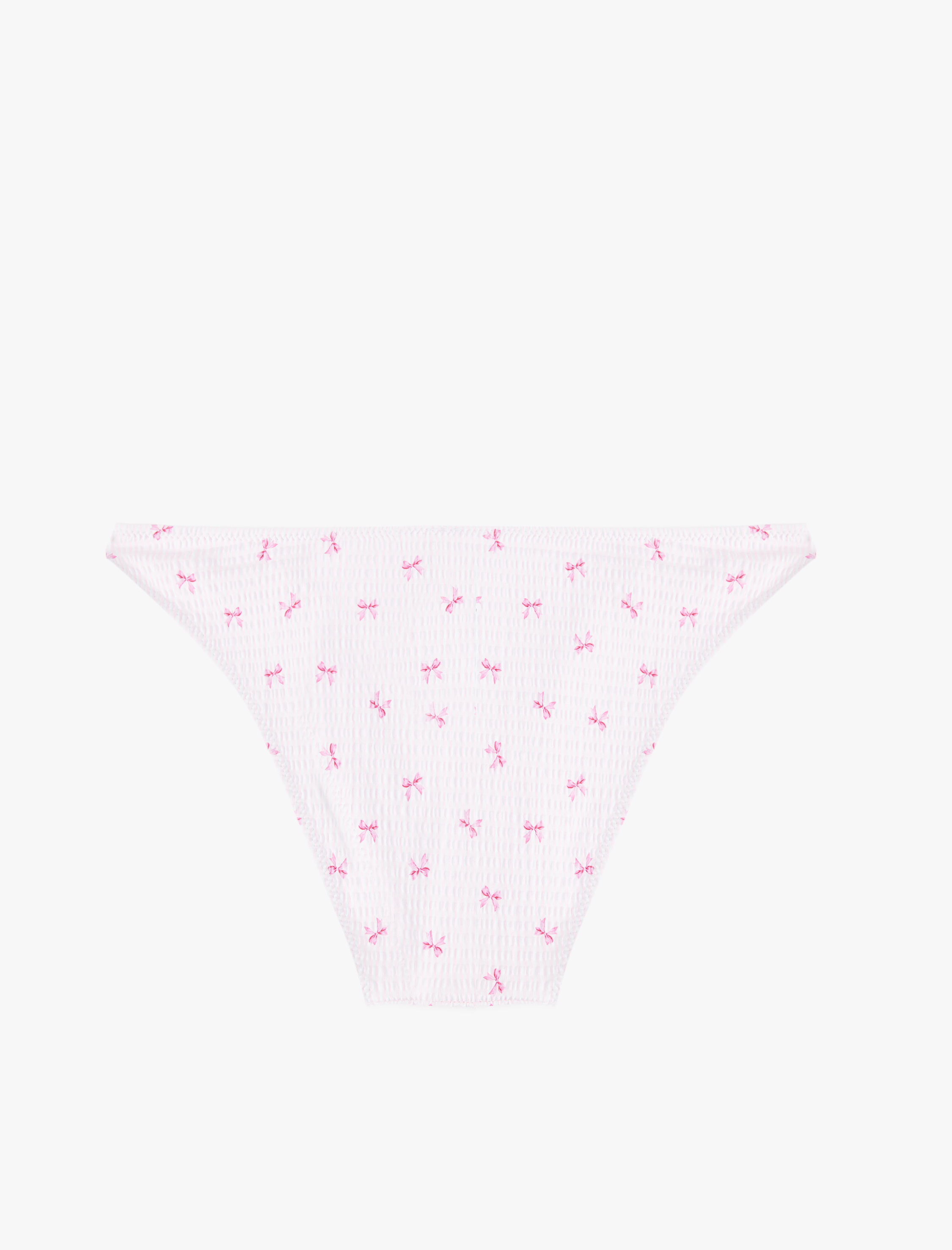   Koton X Sibil Çetinkaya - Kroşe Detaylı Fiyonk Baskılı Dokulu Bikini Altı