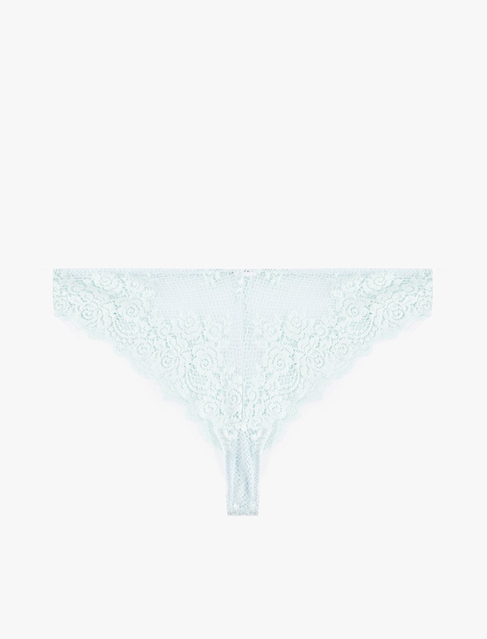  Çiçek Detaylı Dantelli Brazilian Külot