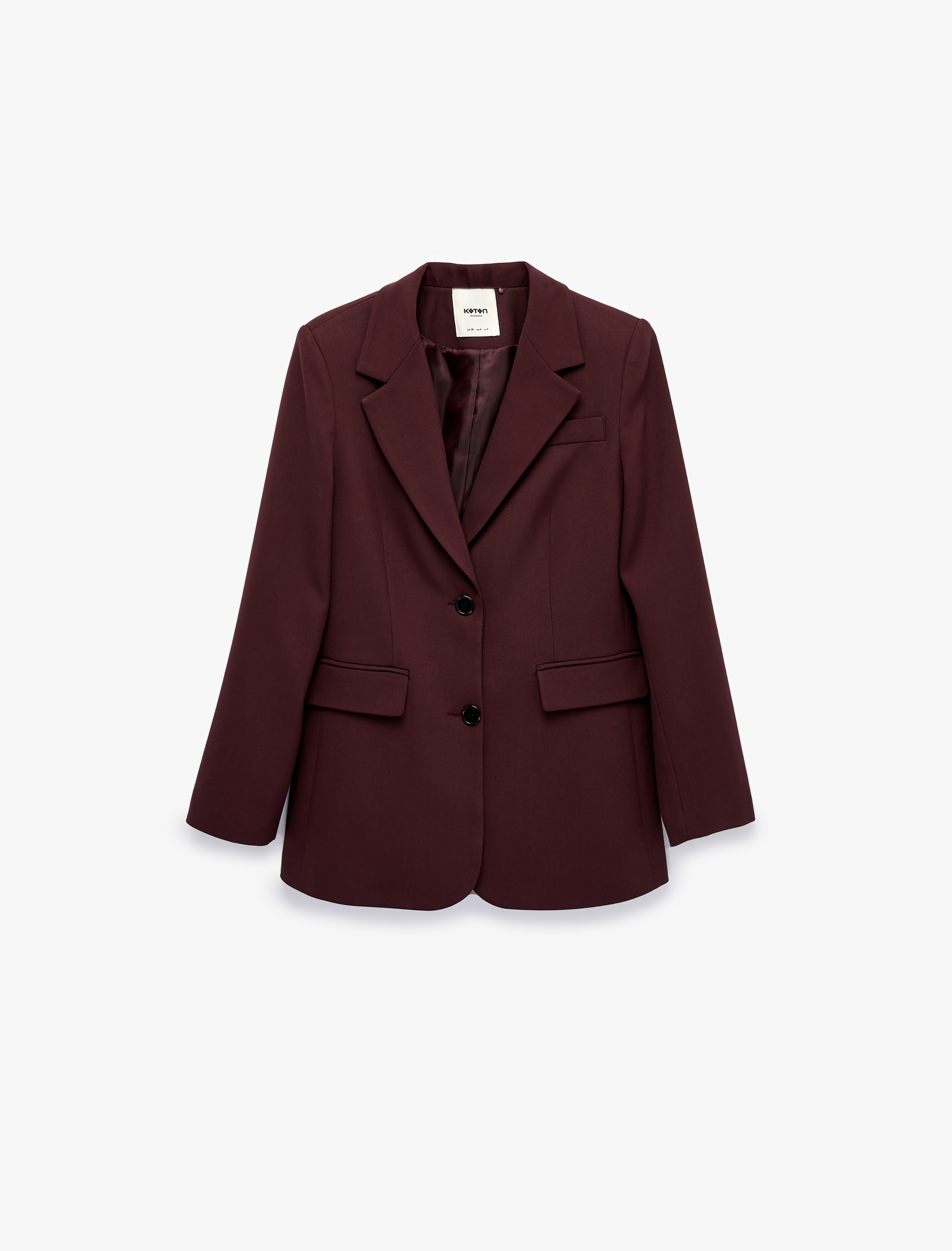   Regular Fit Uzun Kollu Cep Detaylı Düğmeli Viskon Karışımlı Blazer Ceket