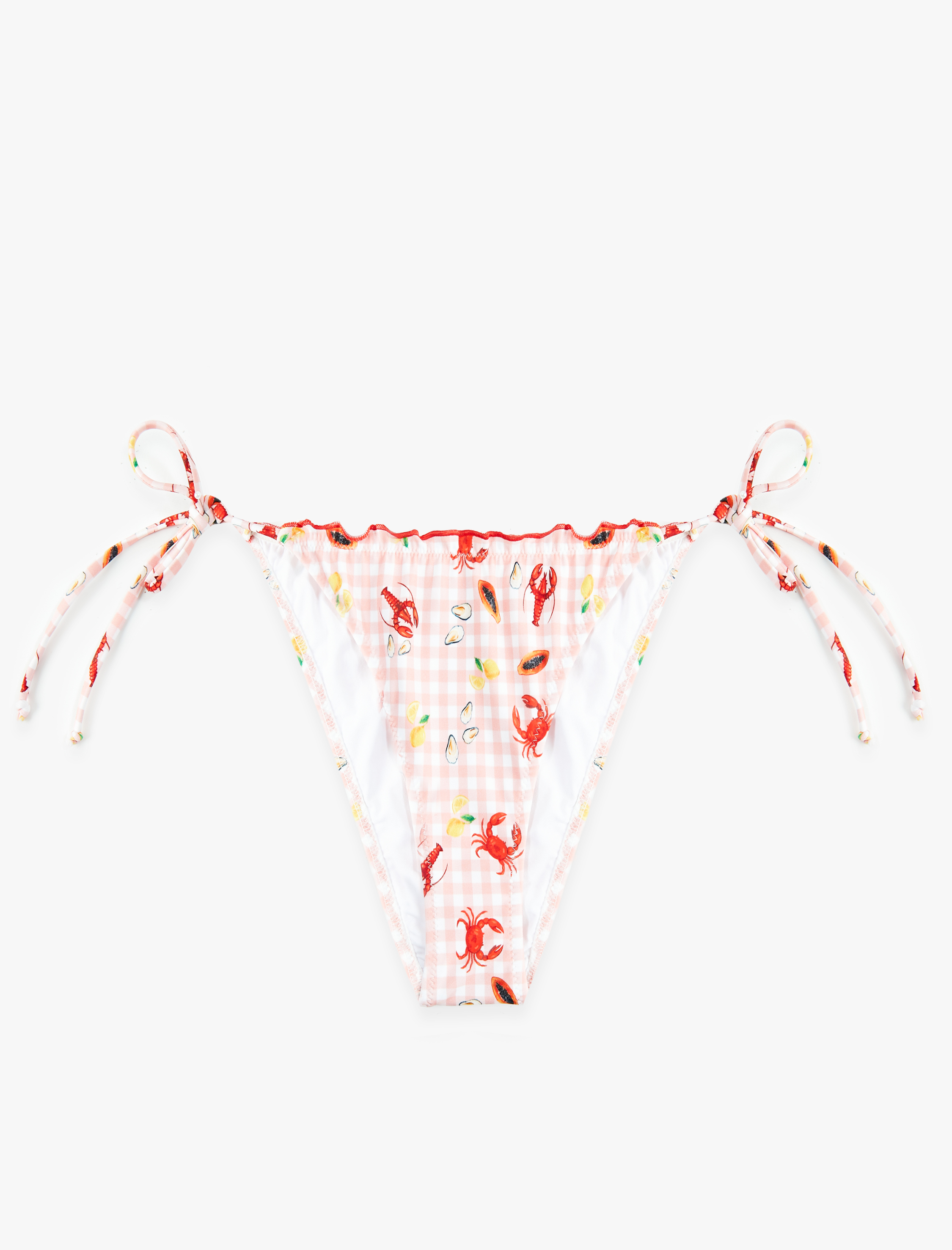   Koton X Sibil Çetinkaya - Fırfır Detaylı Yengeç Baskılı Pötikareli Bikini Altı