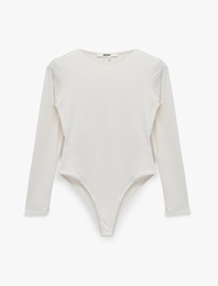 Bisiklet Yaka Uzun Kollu Bodysuit