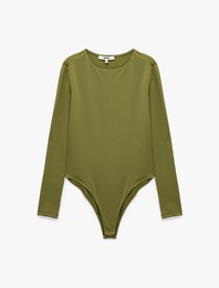 Bisiklet Yaka Uzun Kollu Bodysuit