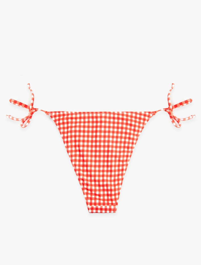  Koton X Sibil Çetinkaya - Yanları İpli Pötikareli Üçgen Bikini Altı