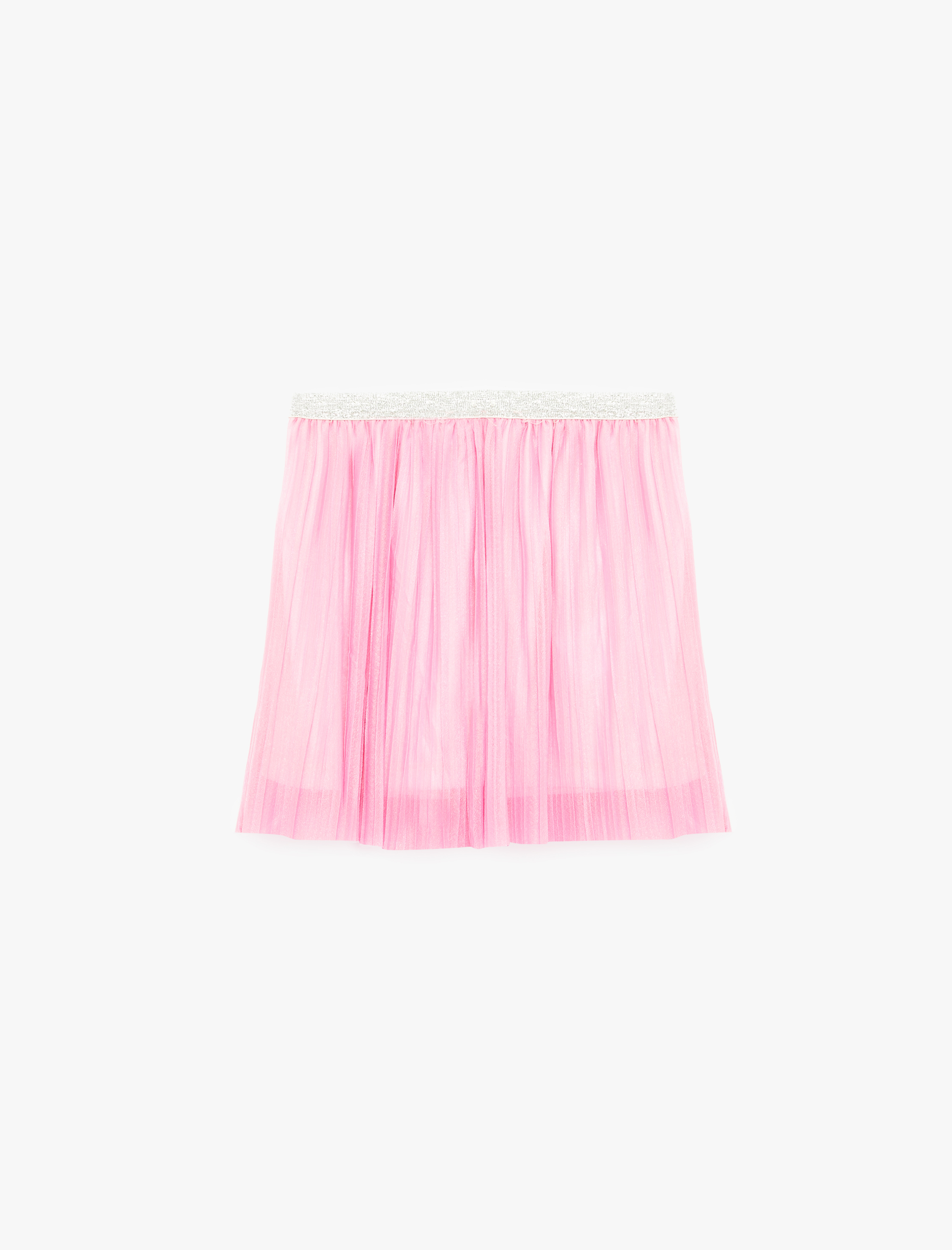  Kız Çocuk Beli Lastikli Pileli  Astarlı Tül Etek