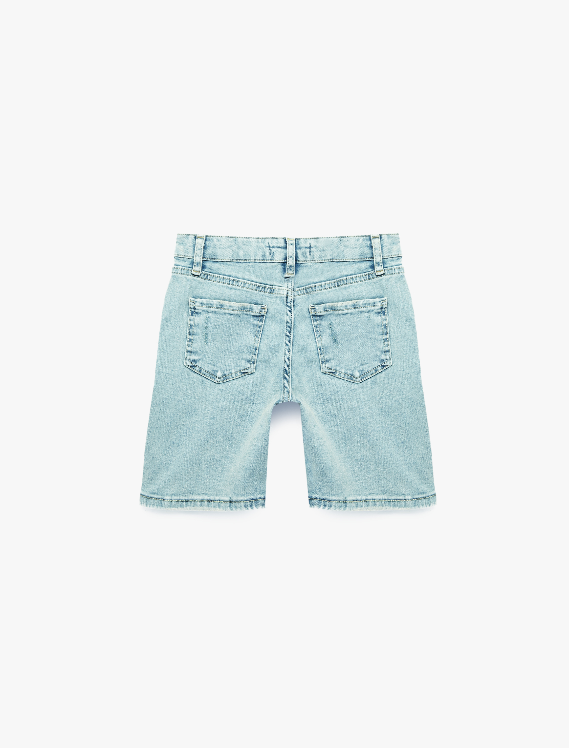  Erkek Çocuk Pamuklu Ayarlanabilir Lastikli Bermuda Denim  Şort