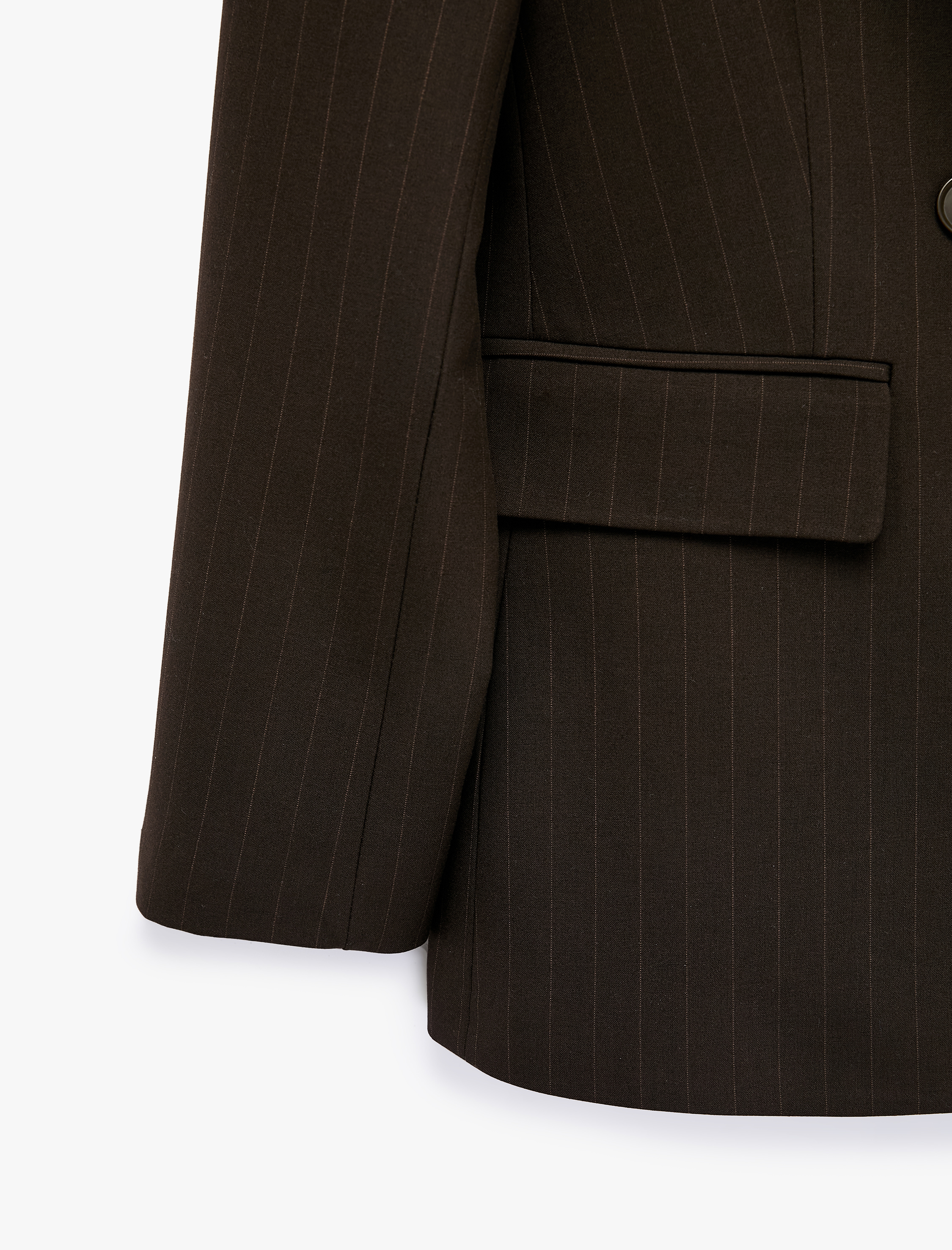   Regular Fit Uzun Kollu Cep Detaylı Düğmeli Kruvaze Yaka Blazer Ceket