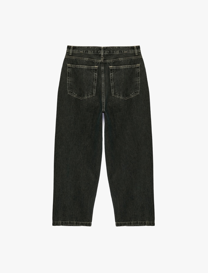  Normal Bel Cepli Pamuklu Bol Super Baggy Jean Pantolon