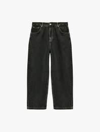 Normal Bel Cepli Pamuklu Bol Super Baggy Jean Pantolon