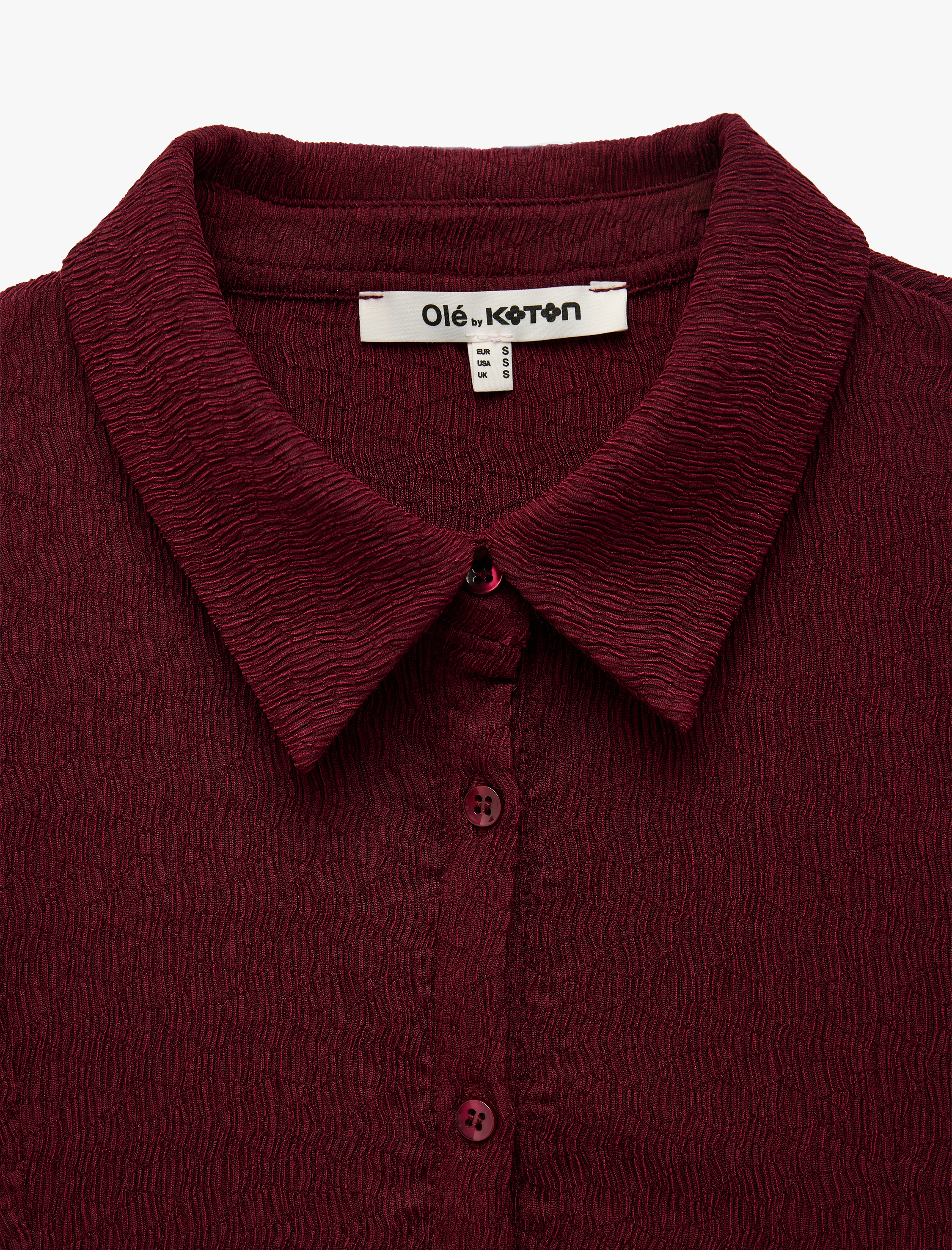   Regular Fit Kısa Kollu Düğmeli Bürümcük Kumaş Polo Yaka Bluz