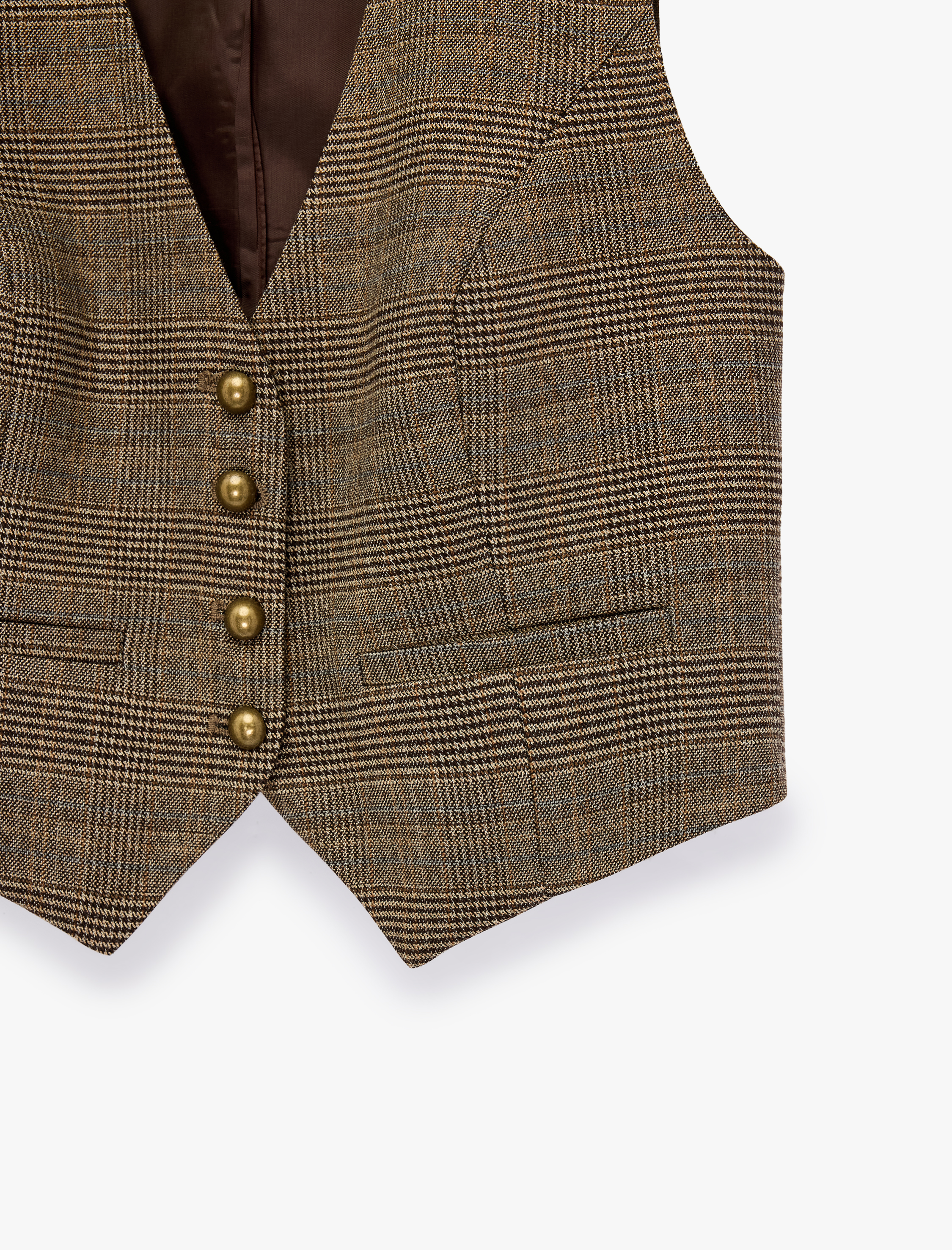   Viskon Karışımlı Slim Fit Düğmeli V Yaka Kolsuz Klasik Yelek