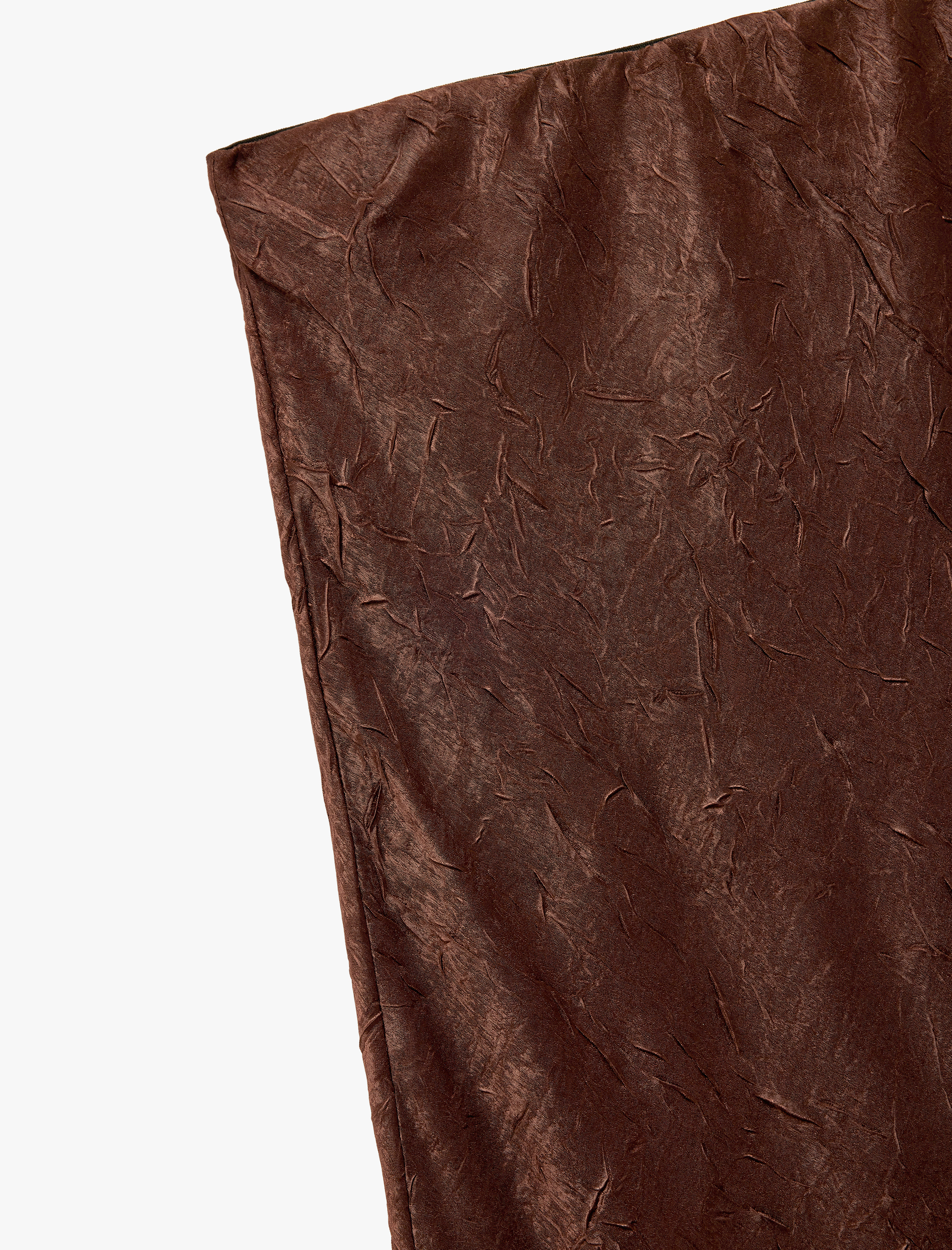   Balık Form Slim Fit Dokulu Saten Midi Etek