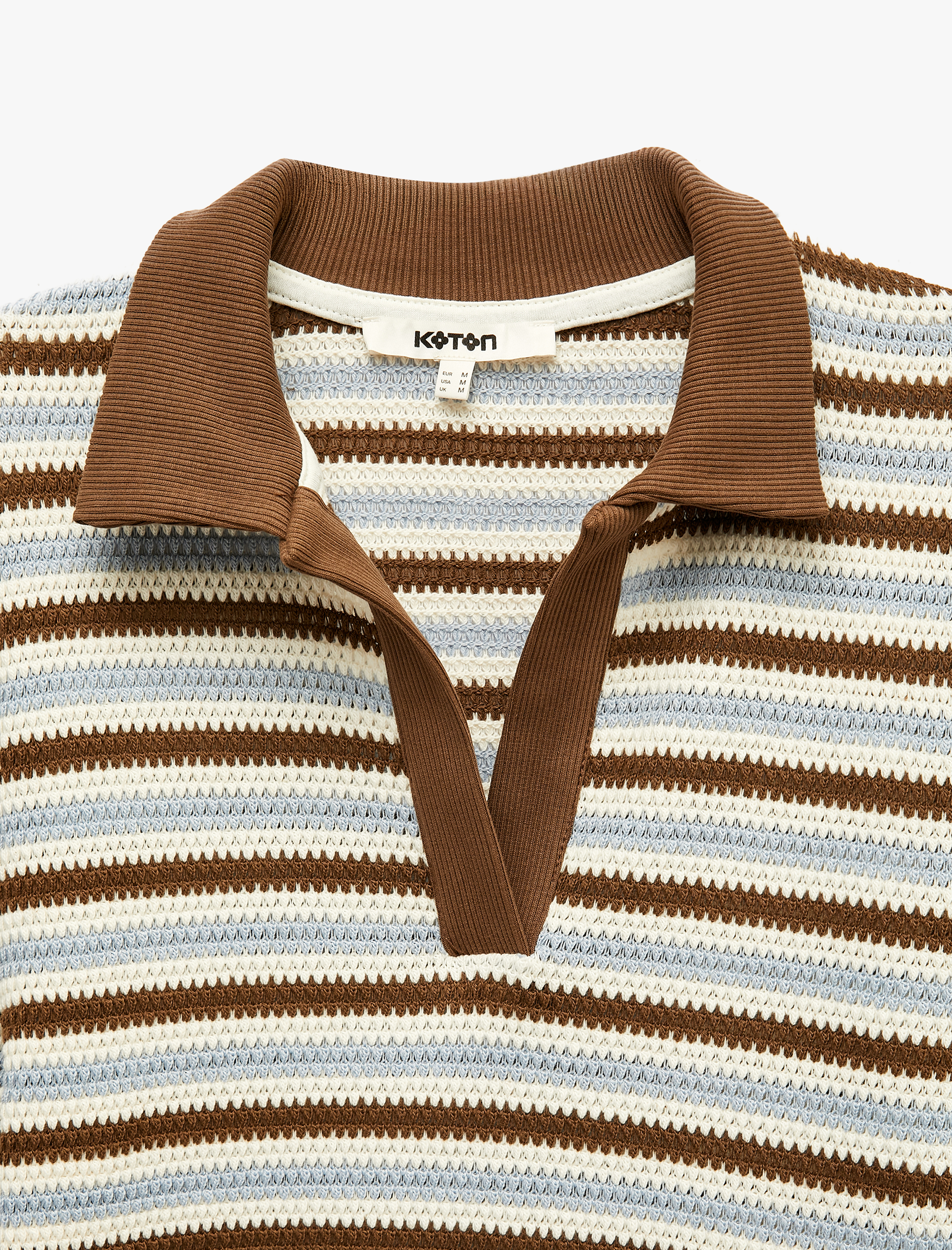   Regular Fit Polo Yaka Kısa Kollu Çizgili Tişört