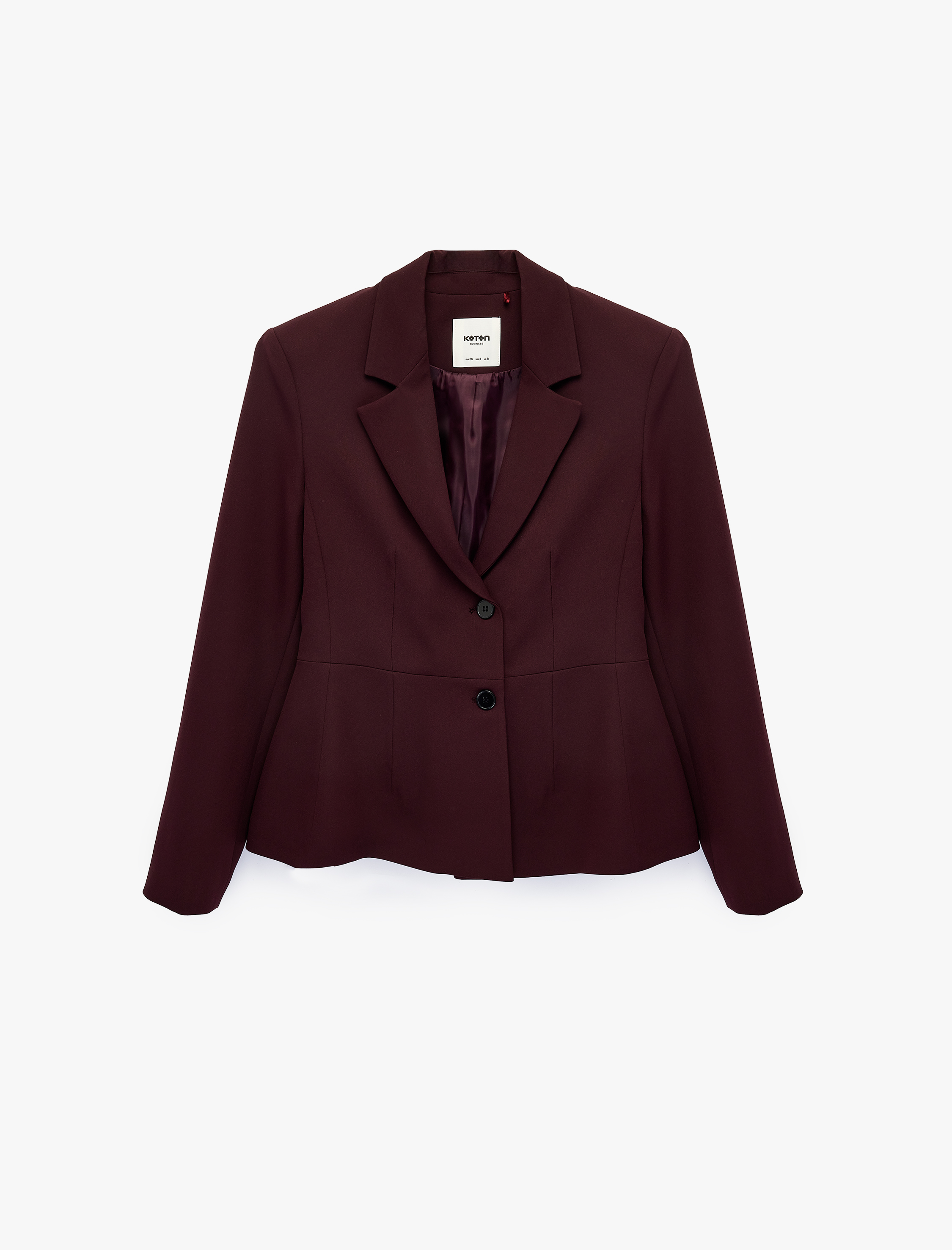   Geniş Yaka Dikiş Detaylı Düğmeli Blazer Ceket