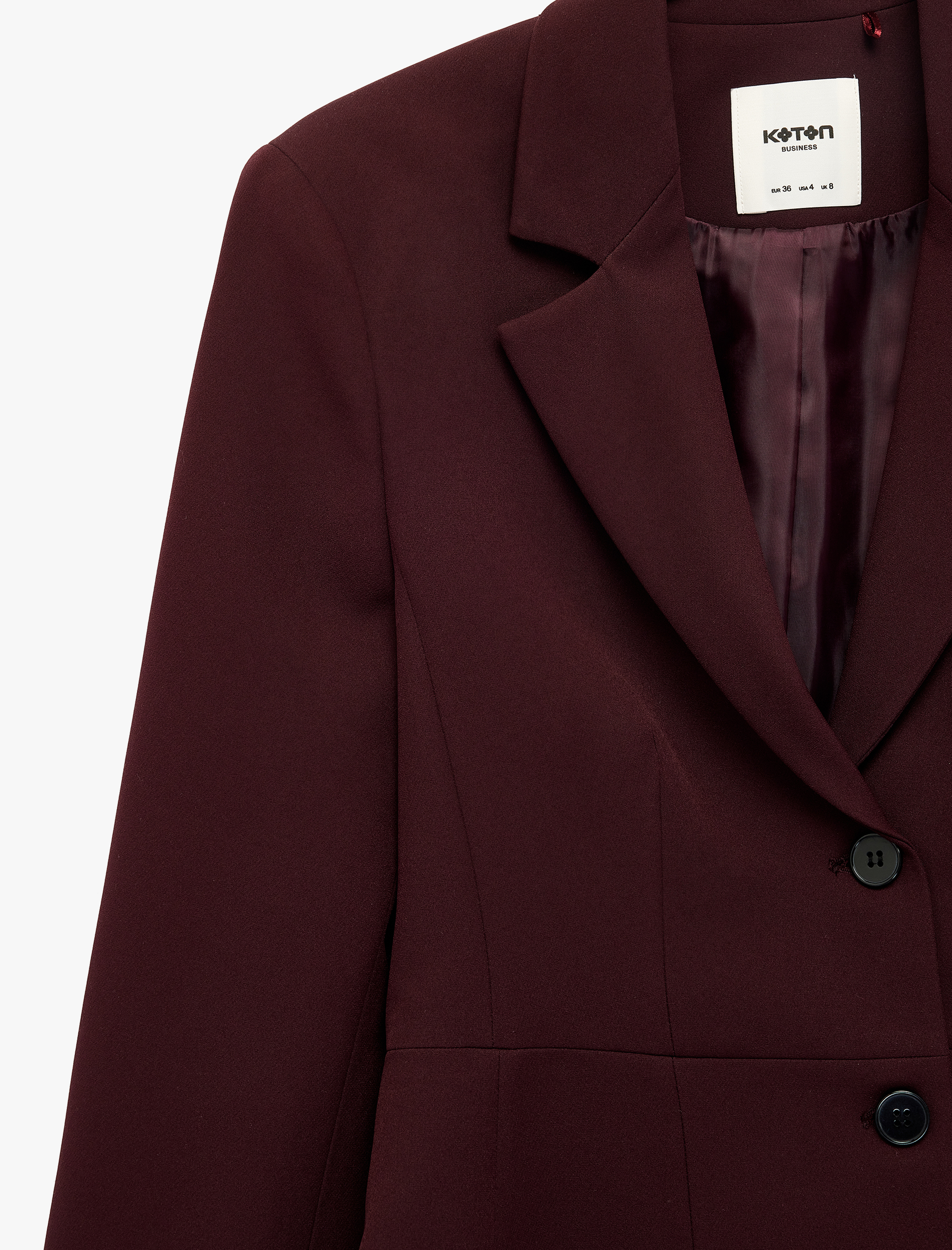   Geniş Yaka Dikiş Detaylı Düğmeli Blazer Ceket