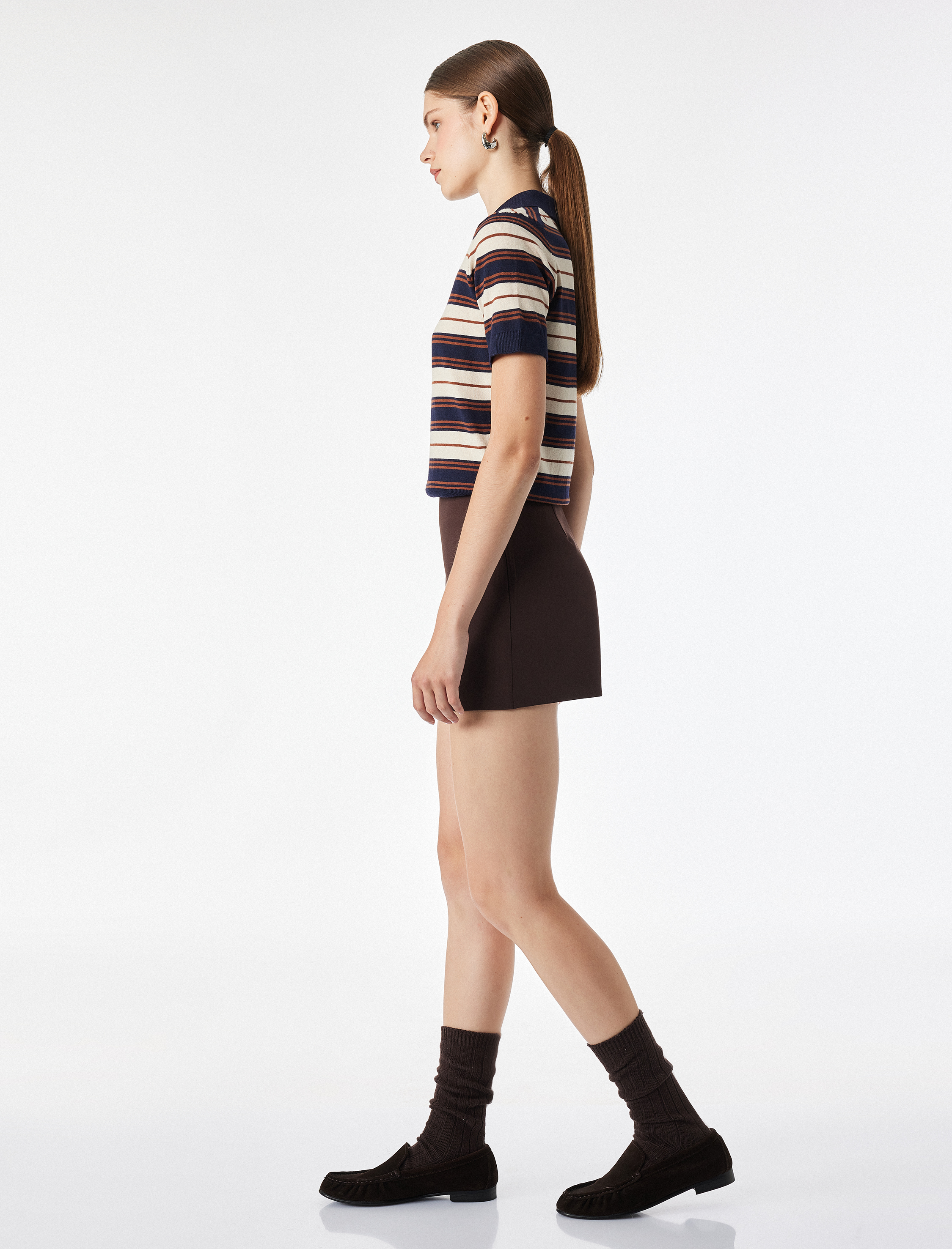   Slim Fit Cepli Mini Şort Etek