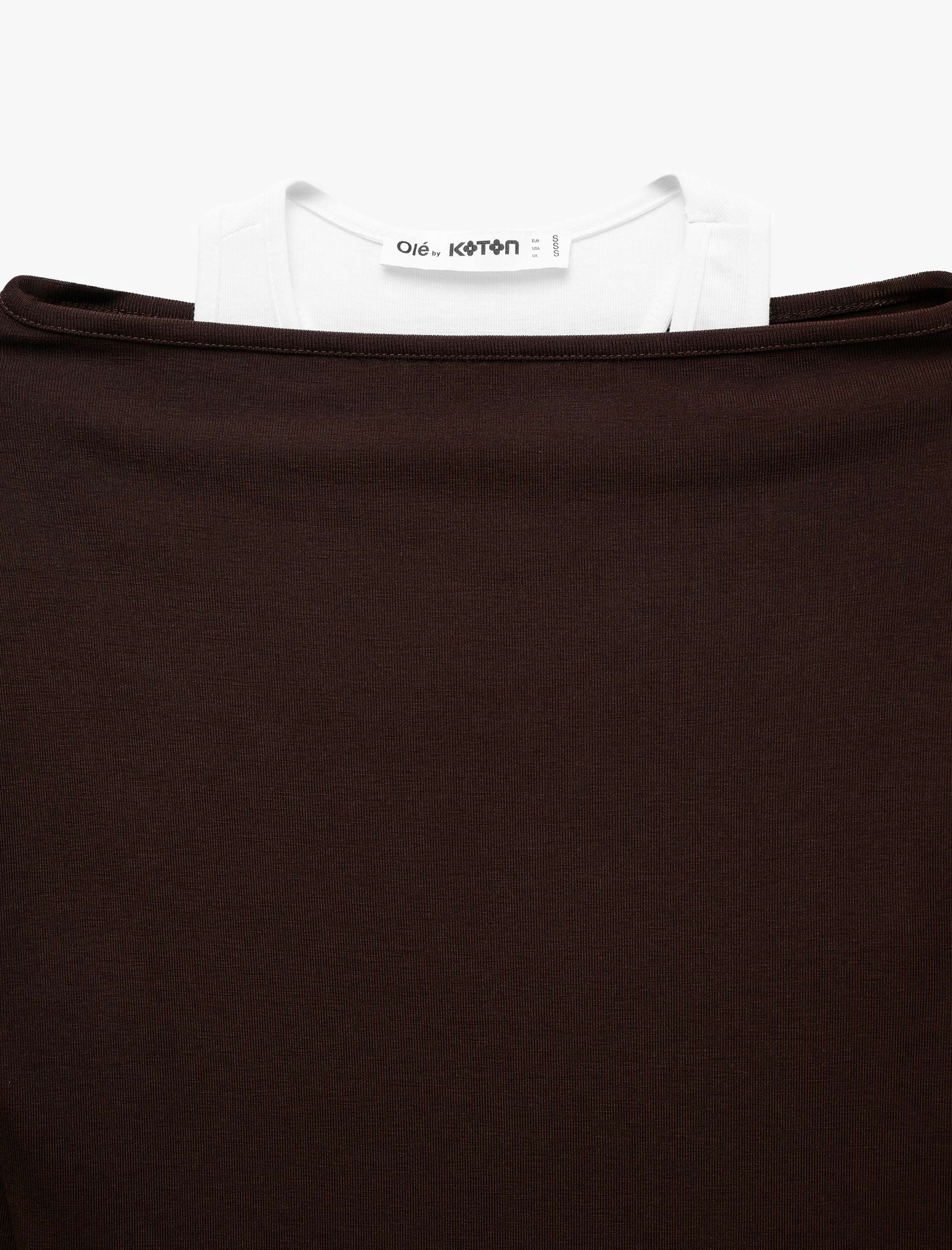   Slim Fit Asimetrik Yaka Katmanlı Uzun Kollu Tişört