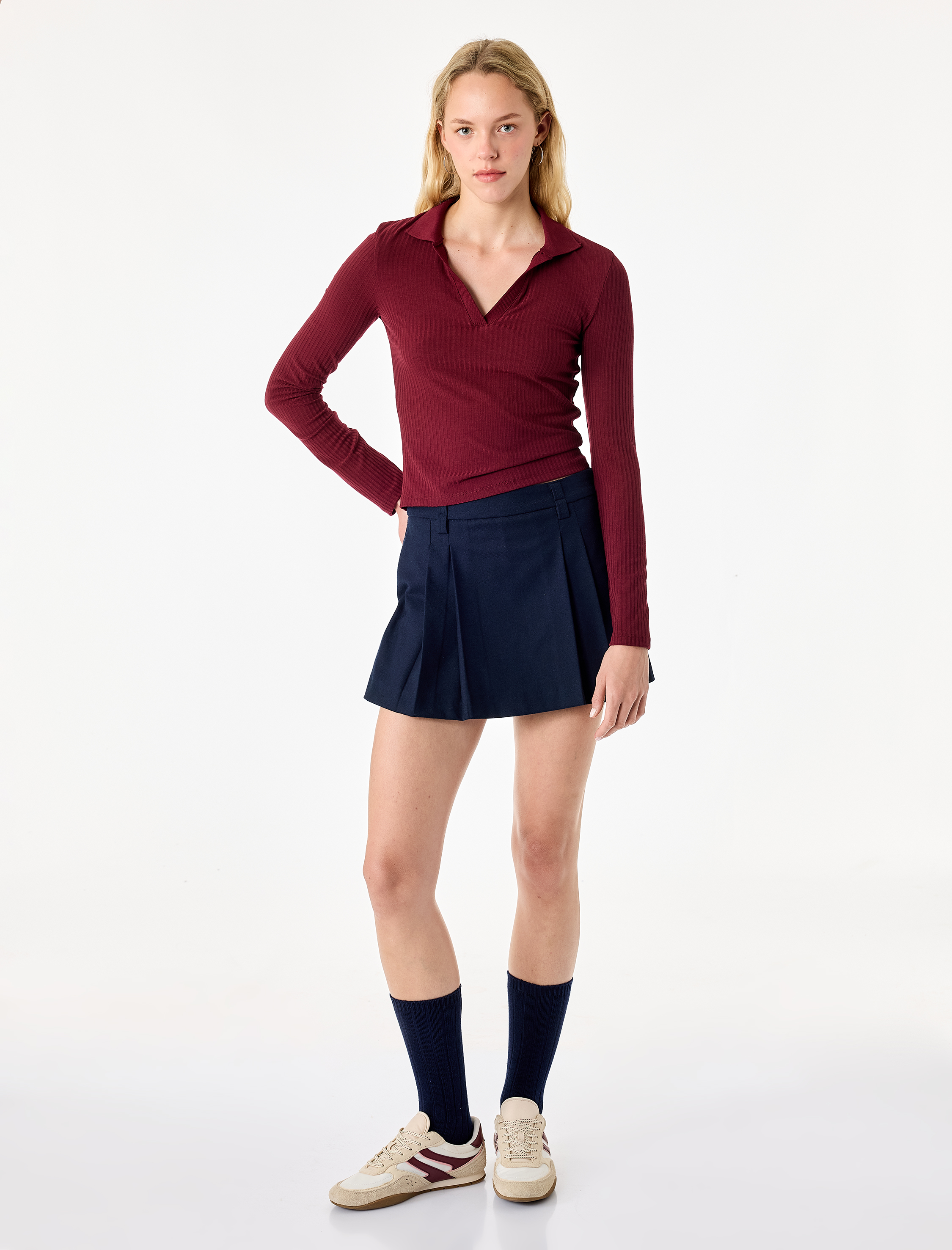  Kaşkorse Uzun Kollu Slim Fit Polo Yaka Tişört