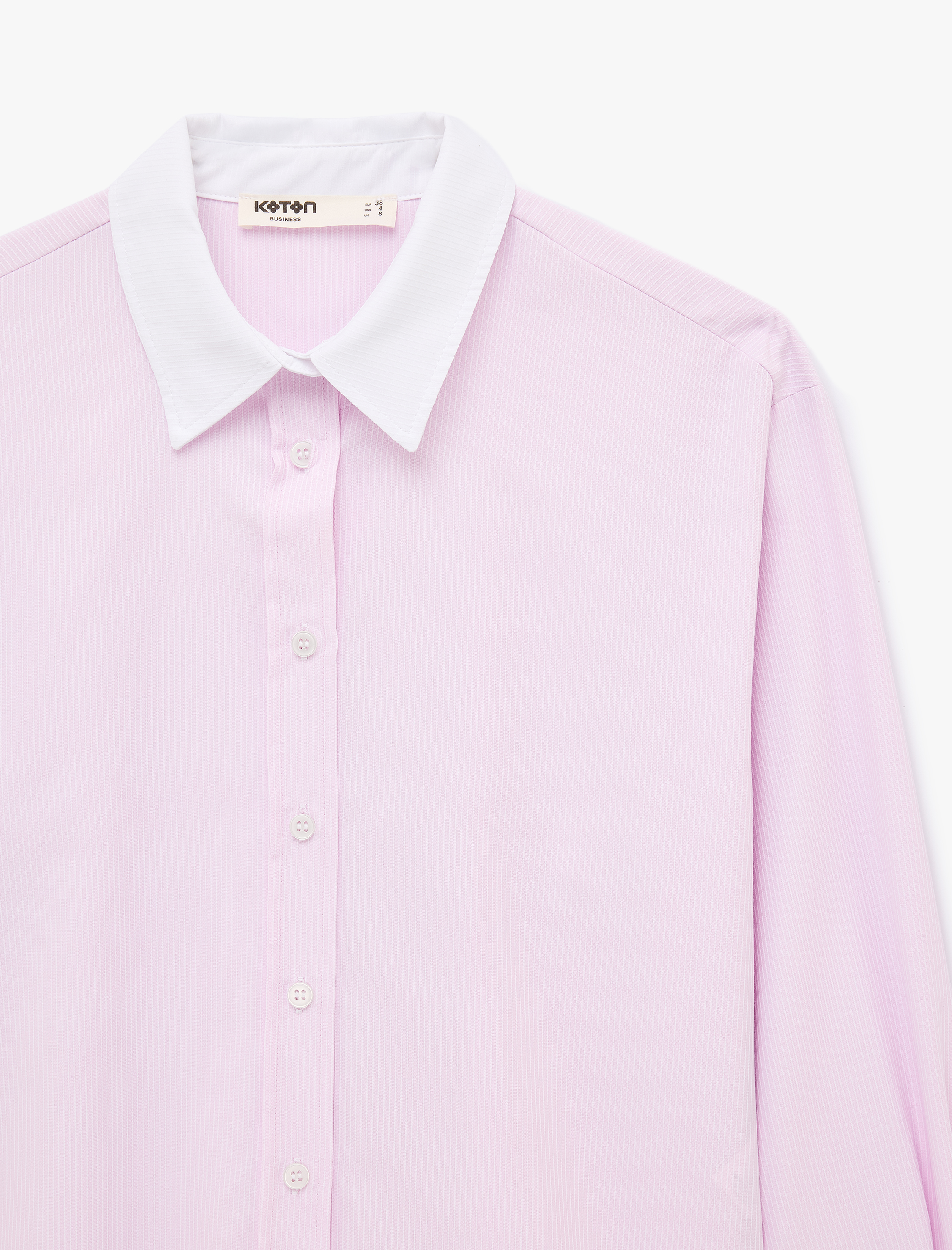   Düğmeli Slim Fit Klasik Yaka Renk Bloklu Uzun Kollu Gömlek