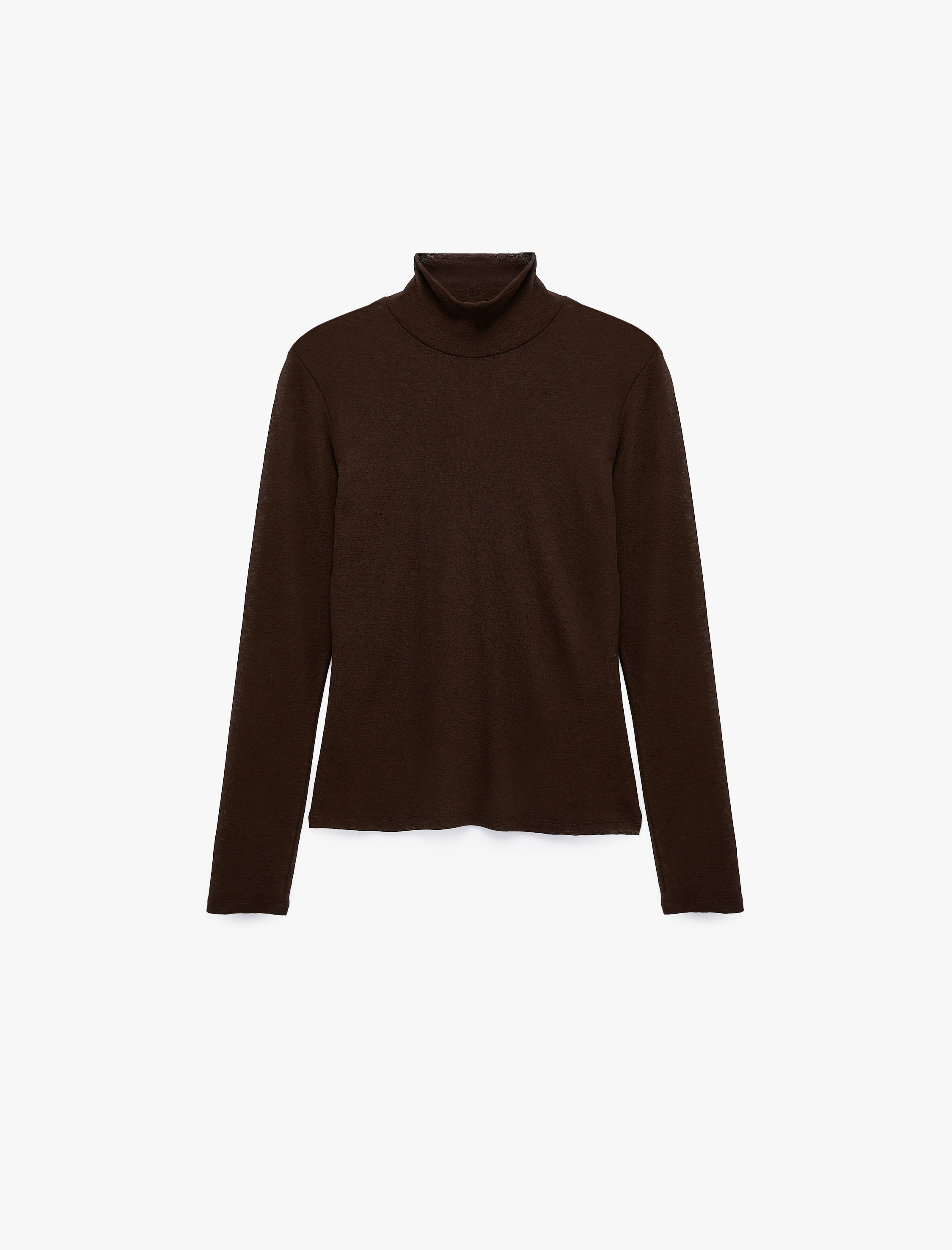   Slim Fit Dik Yaka Uzun Kollu Tişört