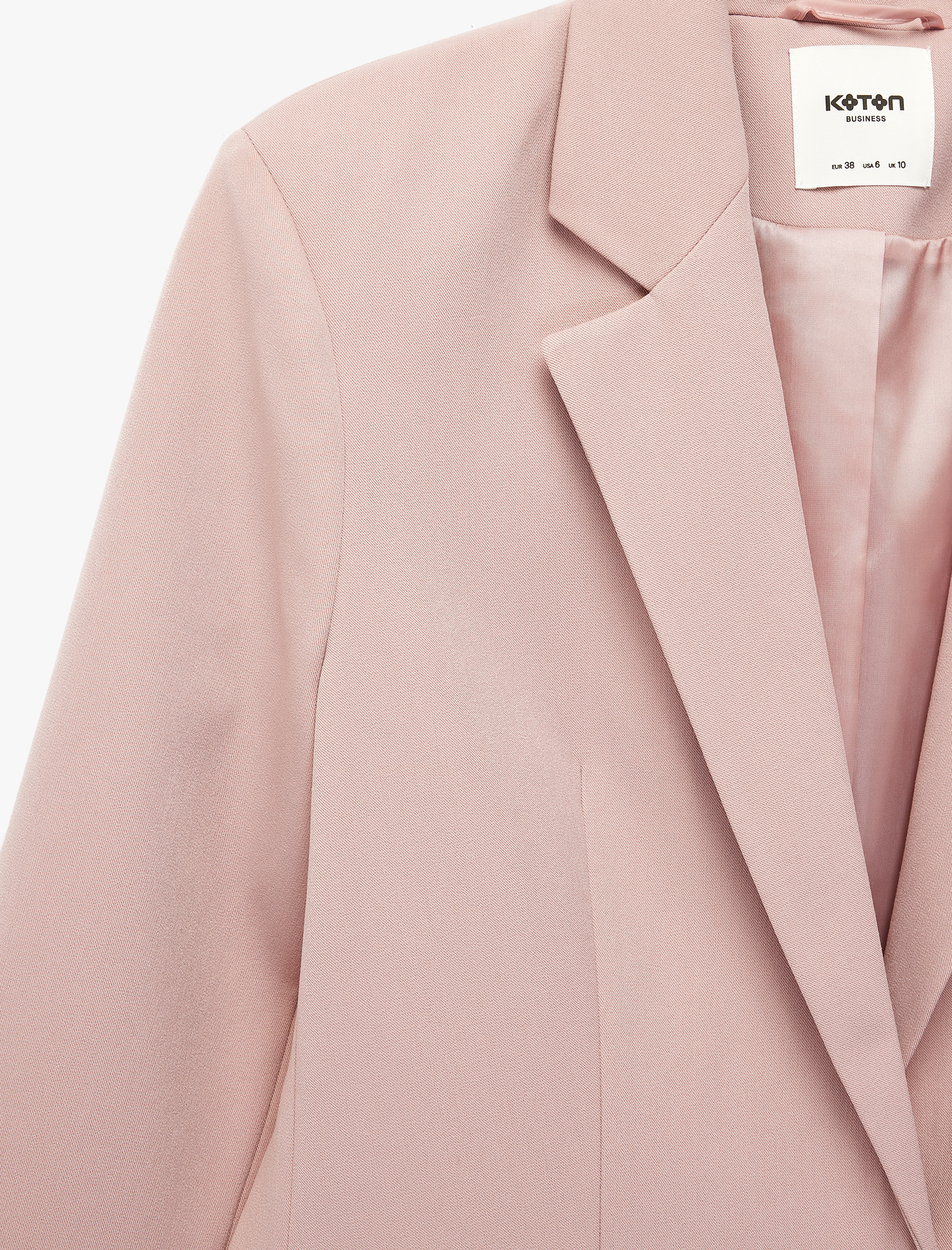   Geniş Yaka Cep Detaylı Düğmeli Blazer Ceket