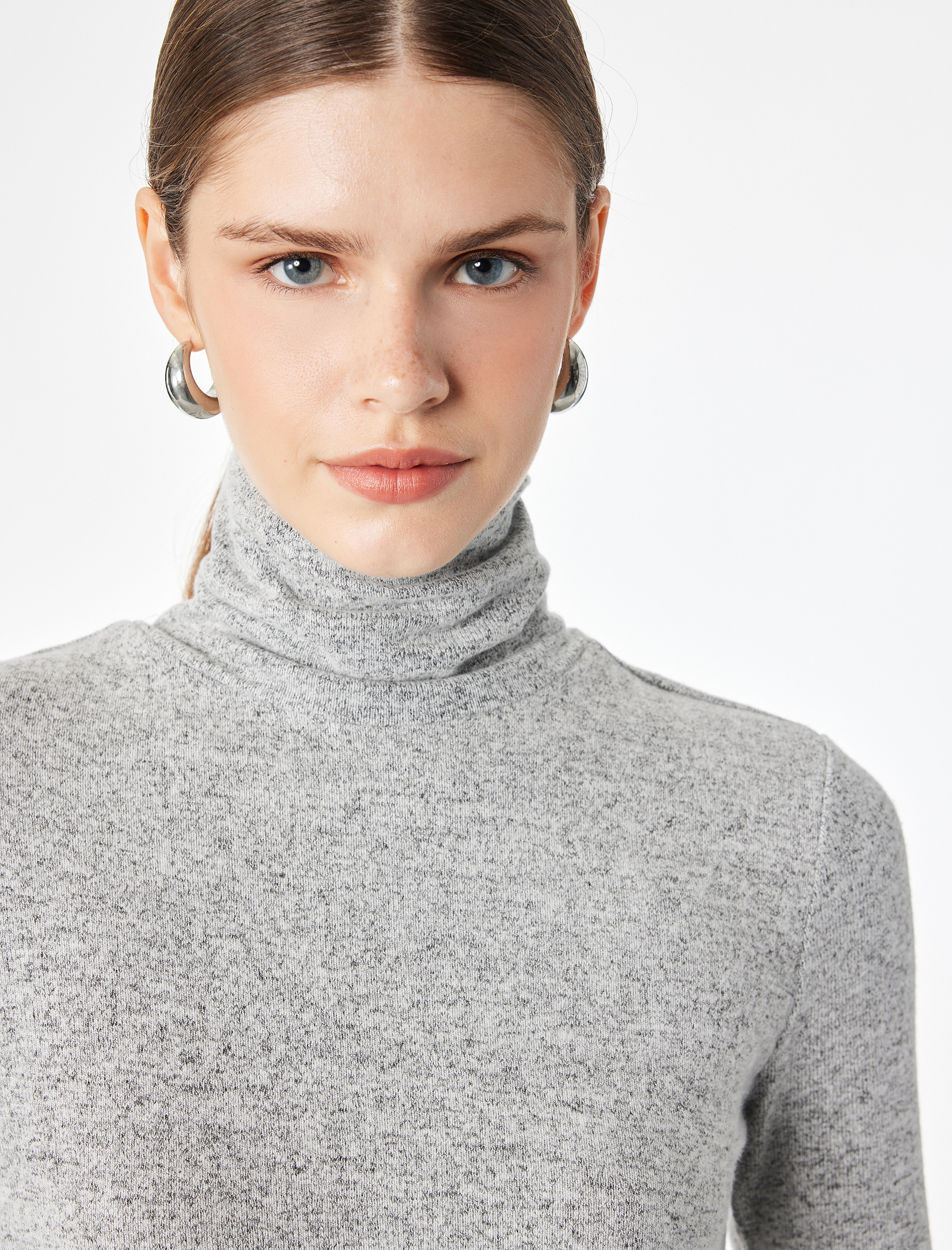   Slim Fit Balıkçı Yaka Uzun Kollu Tişört