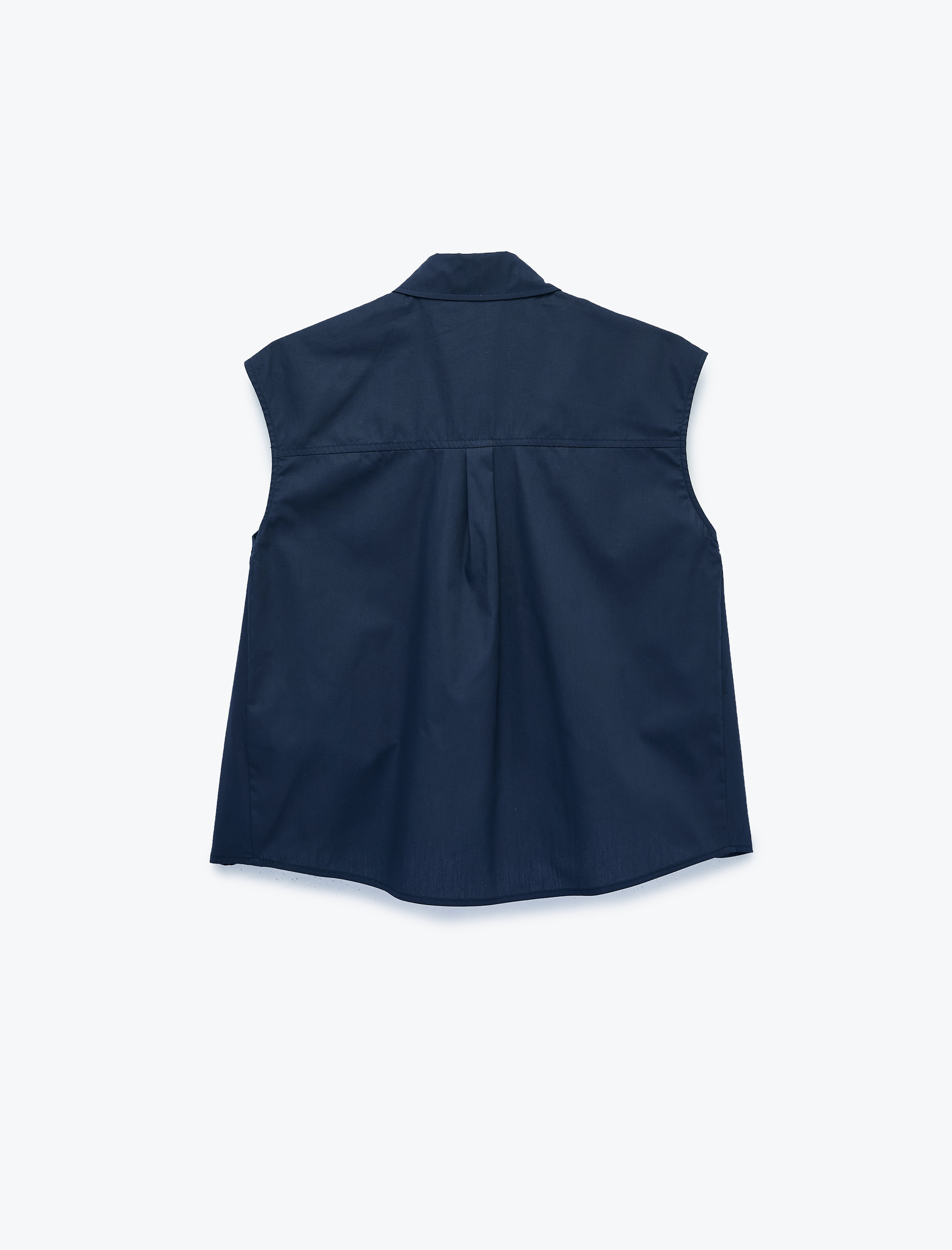   Pamuklu Boxy Fit Kolsuz Poplin Gömlek