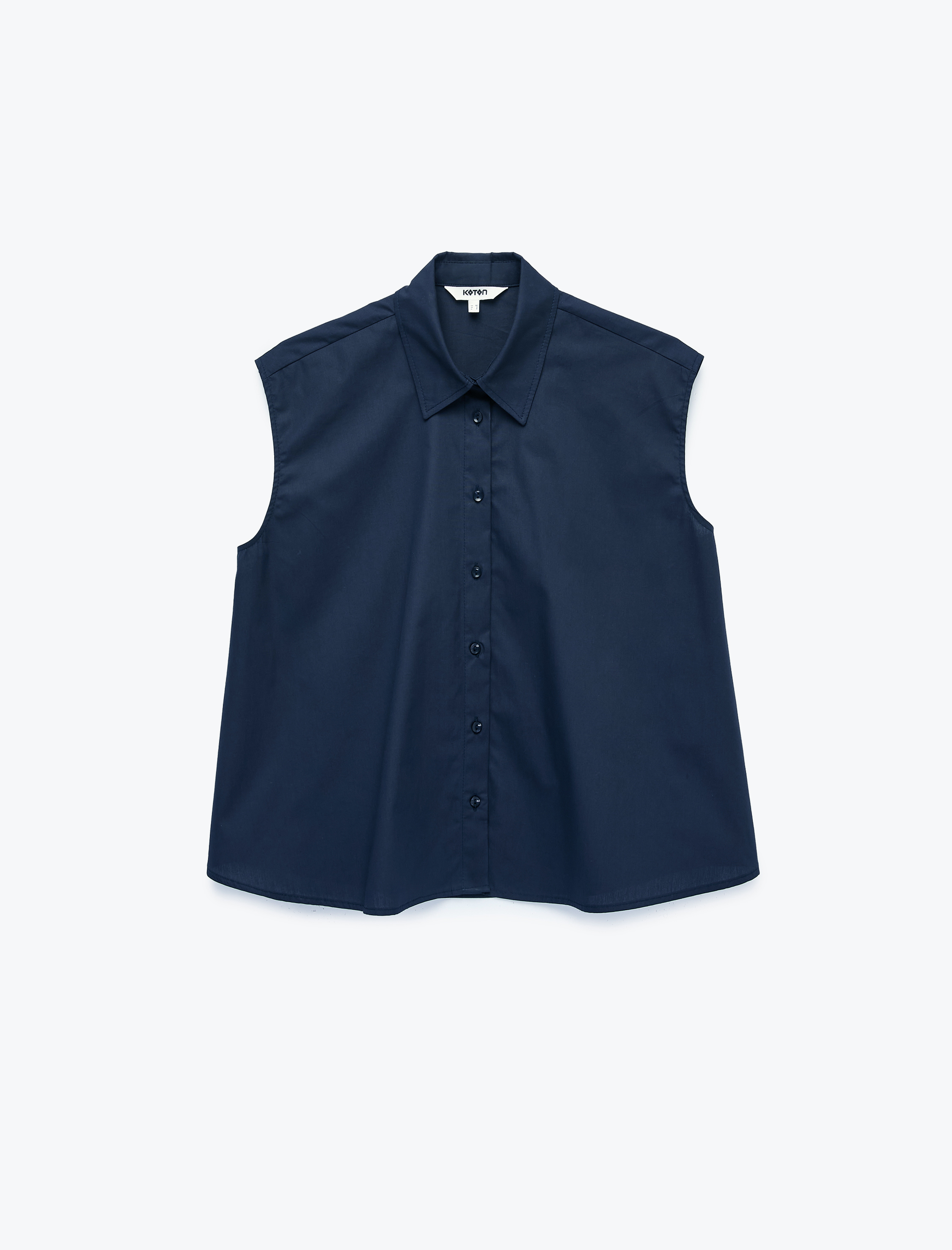   Pamuklu Boxy Fit Kolsuz Poplin Gömlek