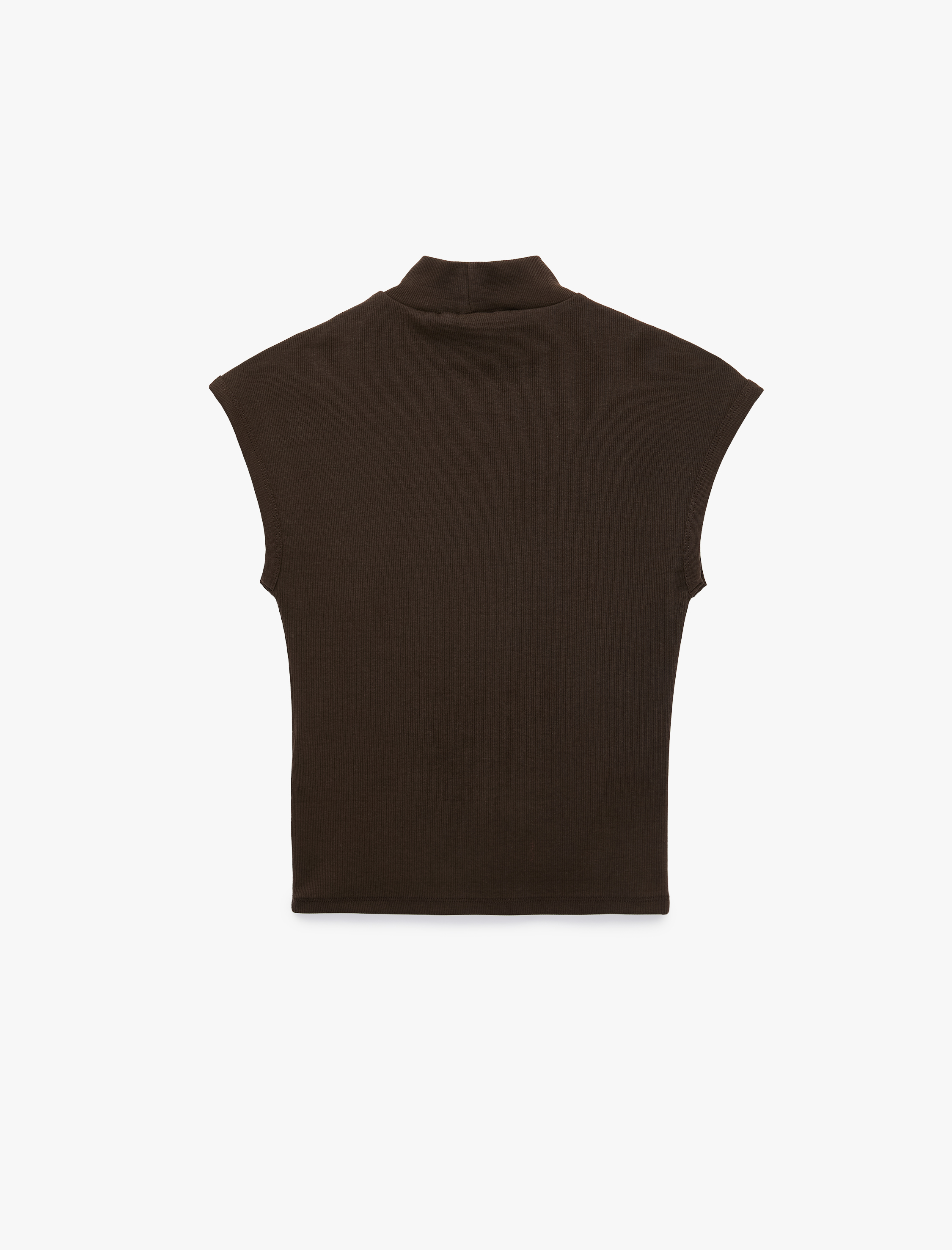   Pamuklu Slim Fit Kolsuz Dik Yaka Bluz
